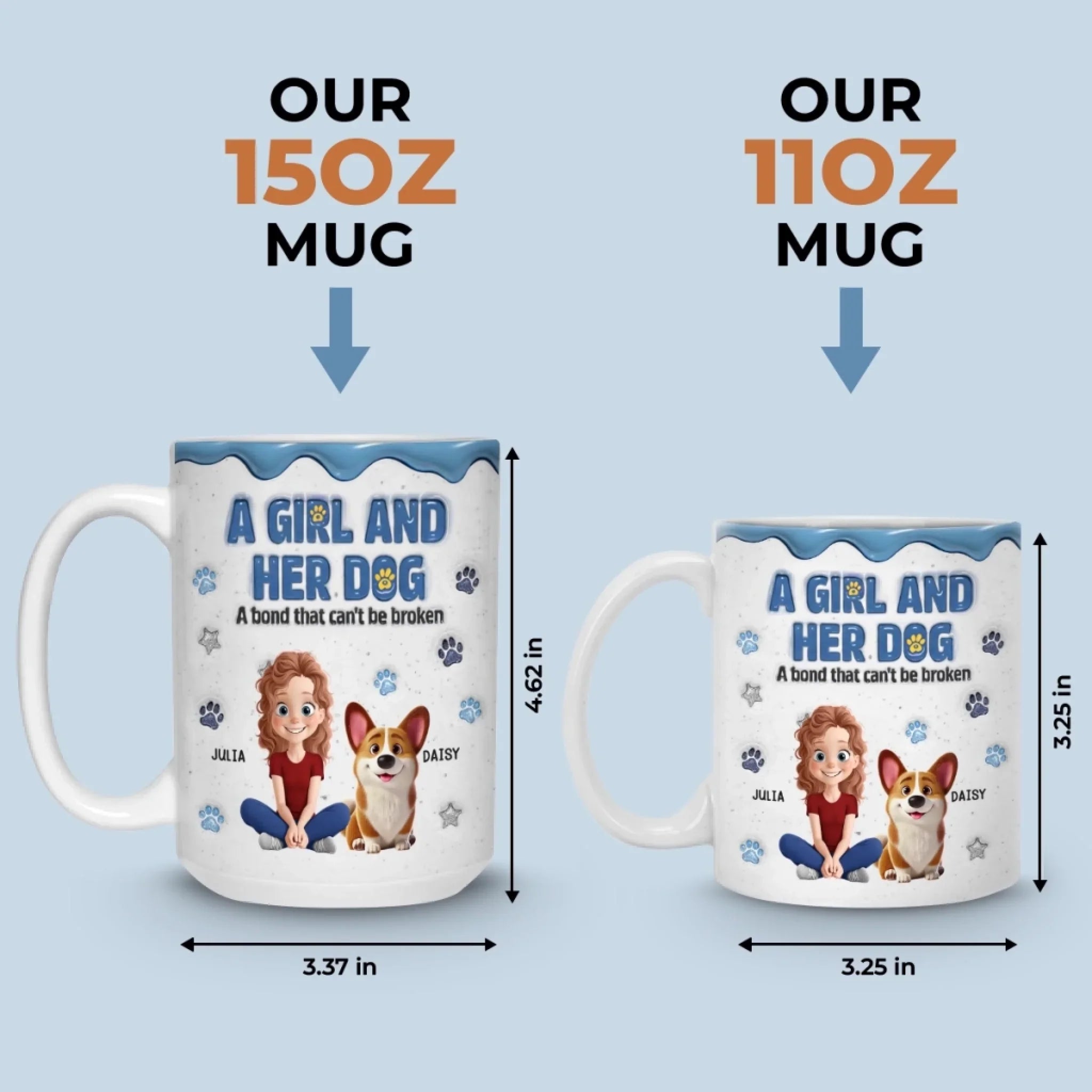 Custom Mug - Personalized Christmas Birthday Gifts For Dog Lovers, Dog Dad And Mom - Besties With Fur