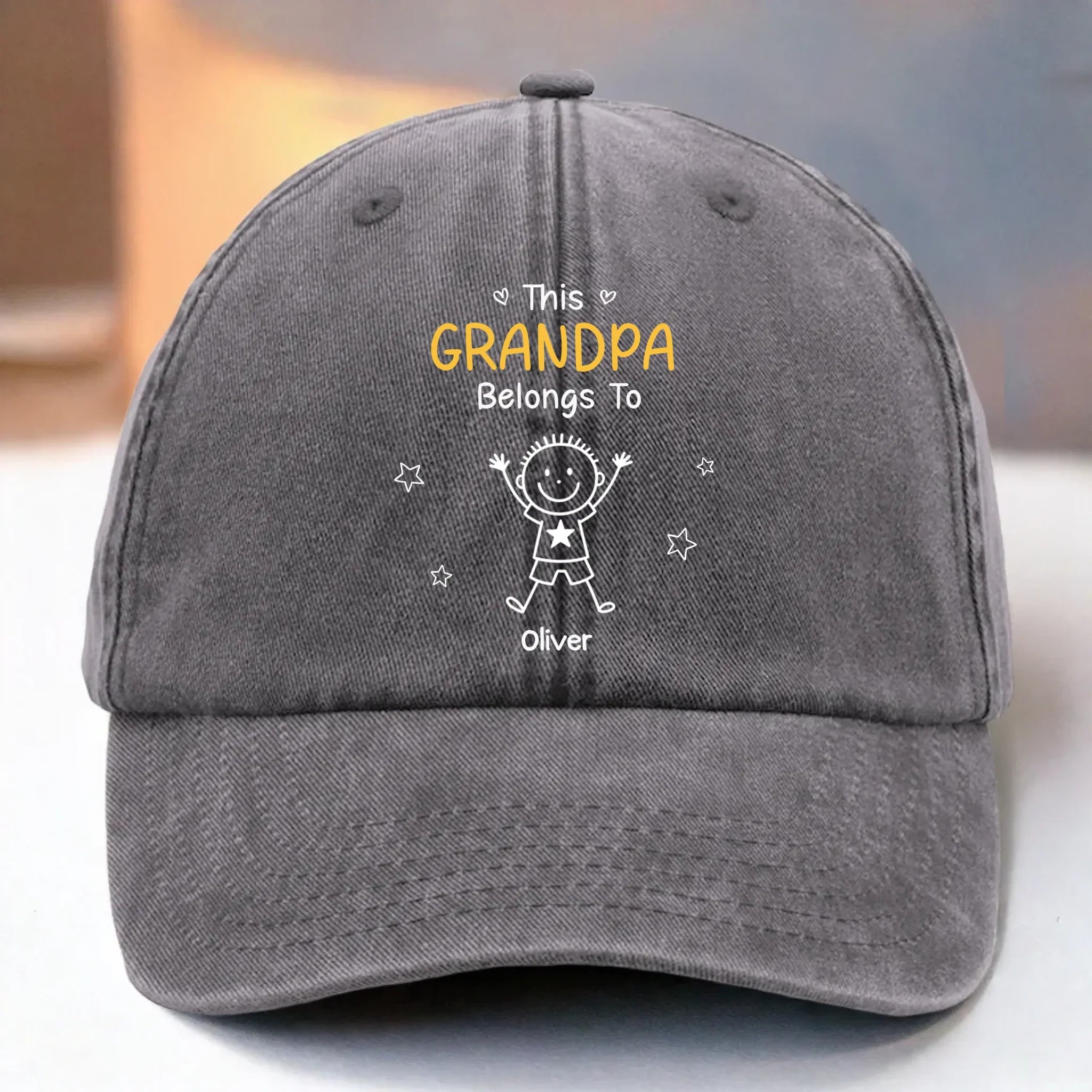 Custom Vintage Washed Denim Baseball Cap US - Personalized Birthday Gifts For Dad, Grandpa - Best Dad Best Childhood Ever