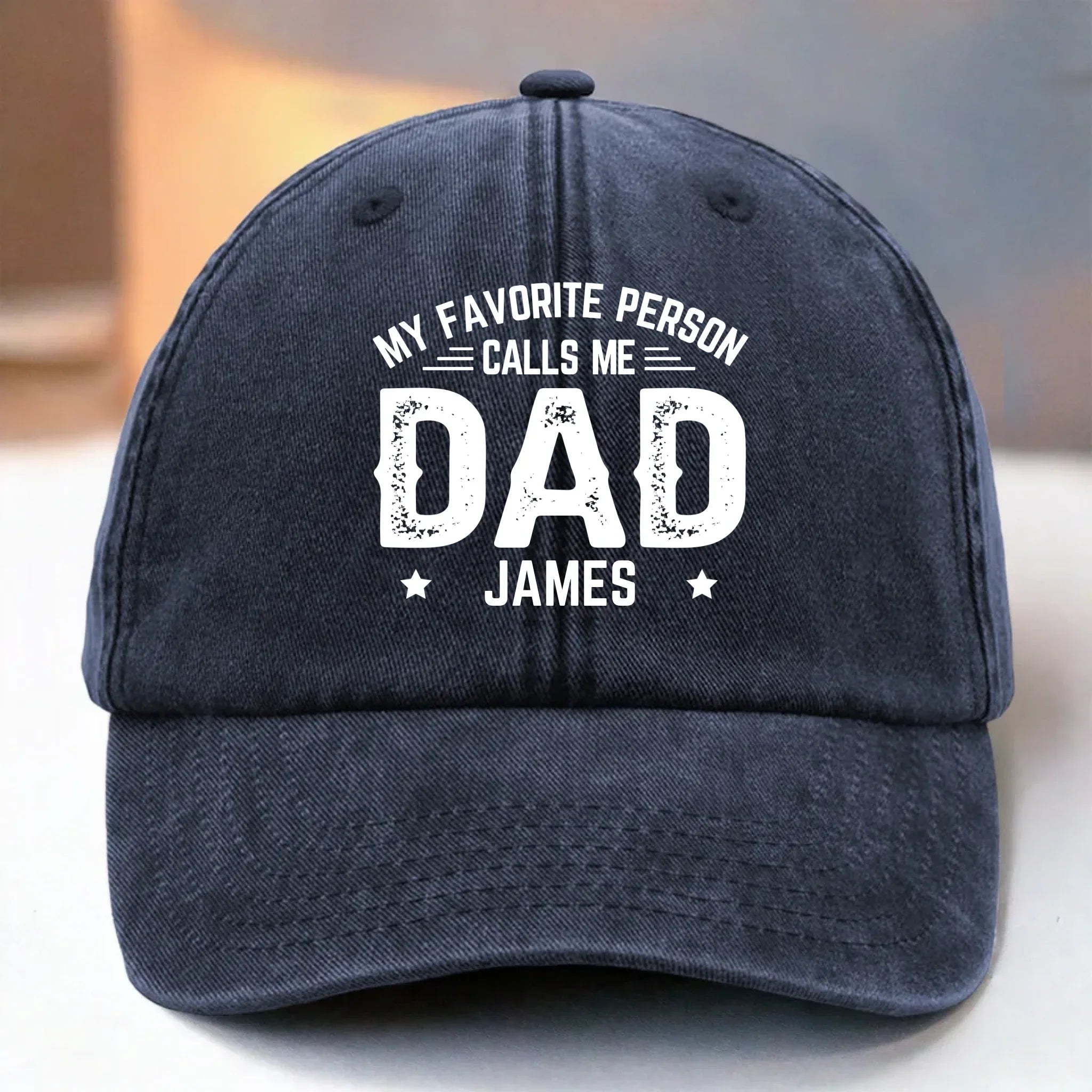 Custom Vintage Washed Denim Baseball Cap US - Personalized Birthday Gifts For Dad, Grandpa - Grandpa Makes Every Day Brighter