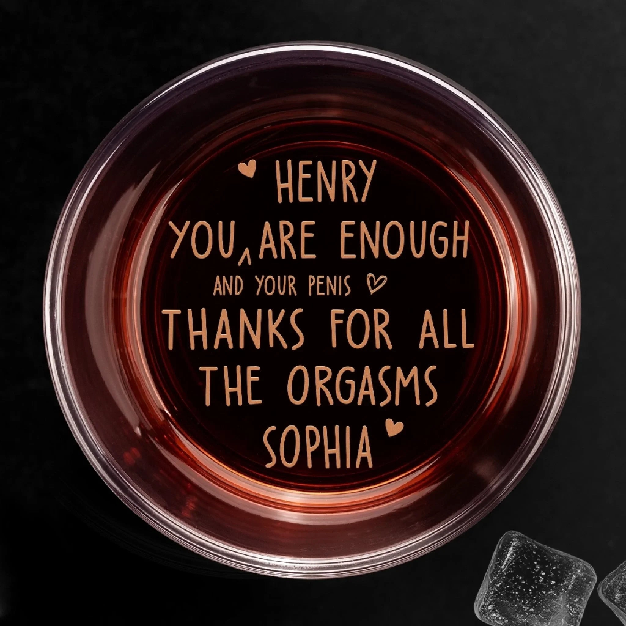 Custom Whiskey Glass - Personalized Anniversary Wedding Gifts For Husband And Wife, Him And Her, Wine, Bourbon, Whiskey Lovers - Just You And Me