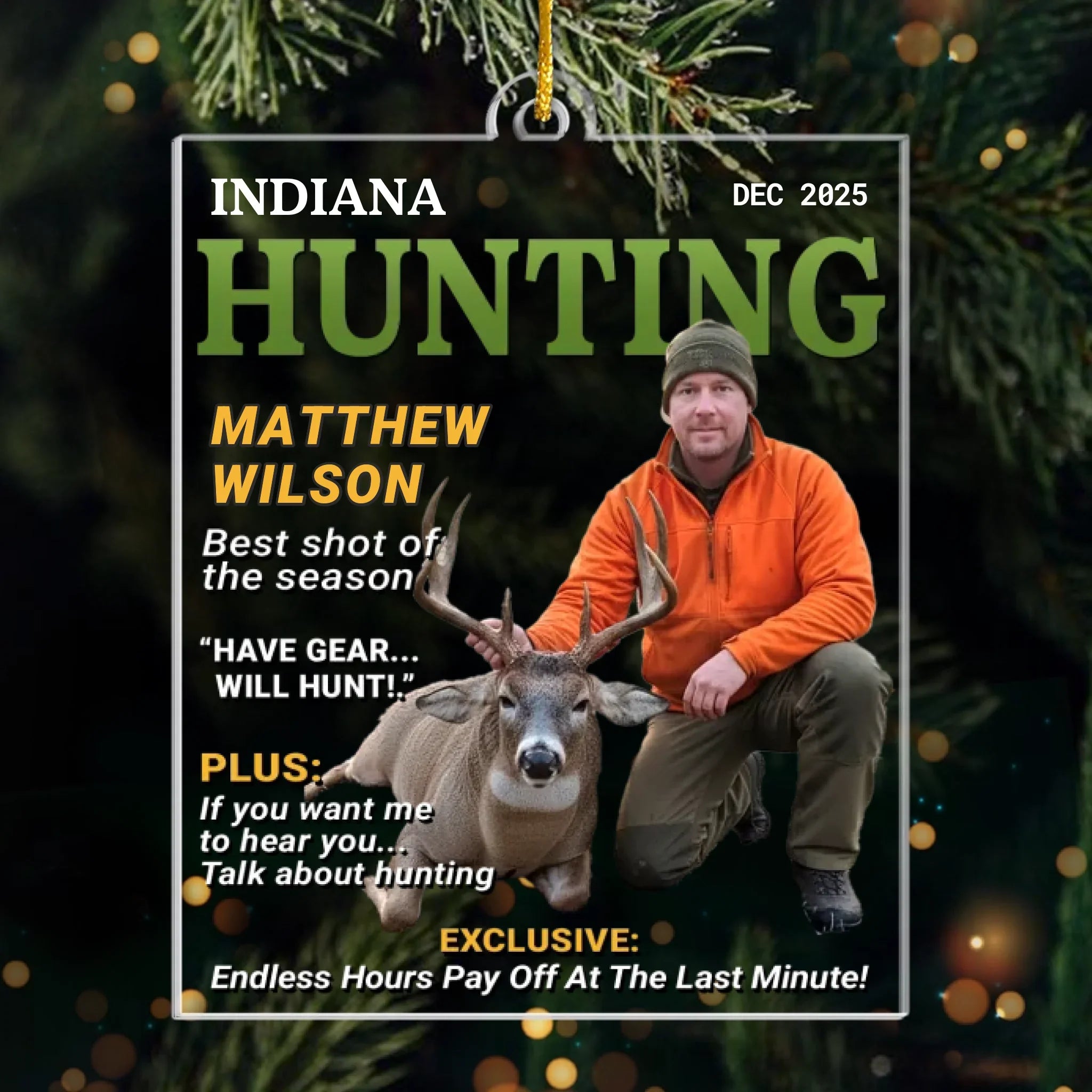 Custom Photo Magazine Acrylic Ornament - Personalized Christmas Birthday Hunting Gifts For Hunters - Buck Season Is My Reason