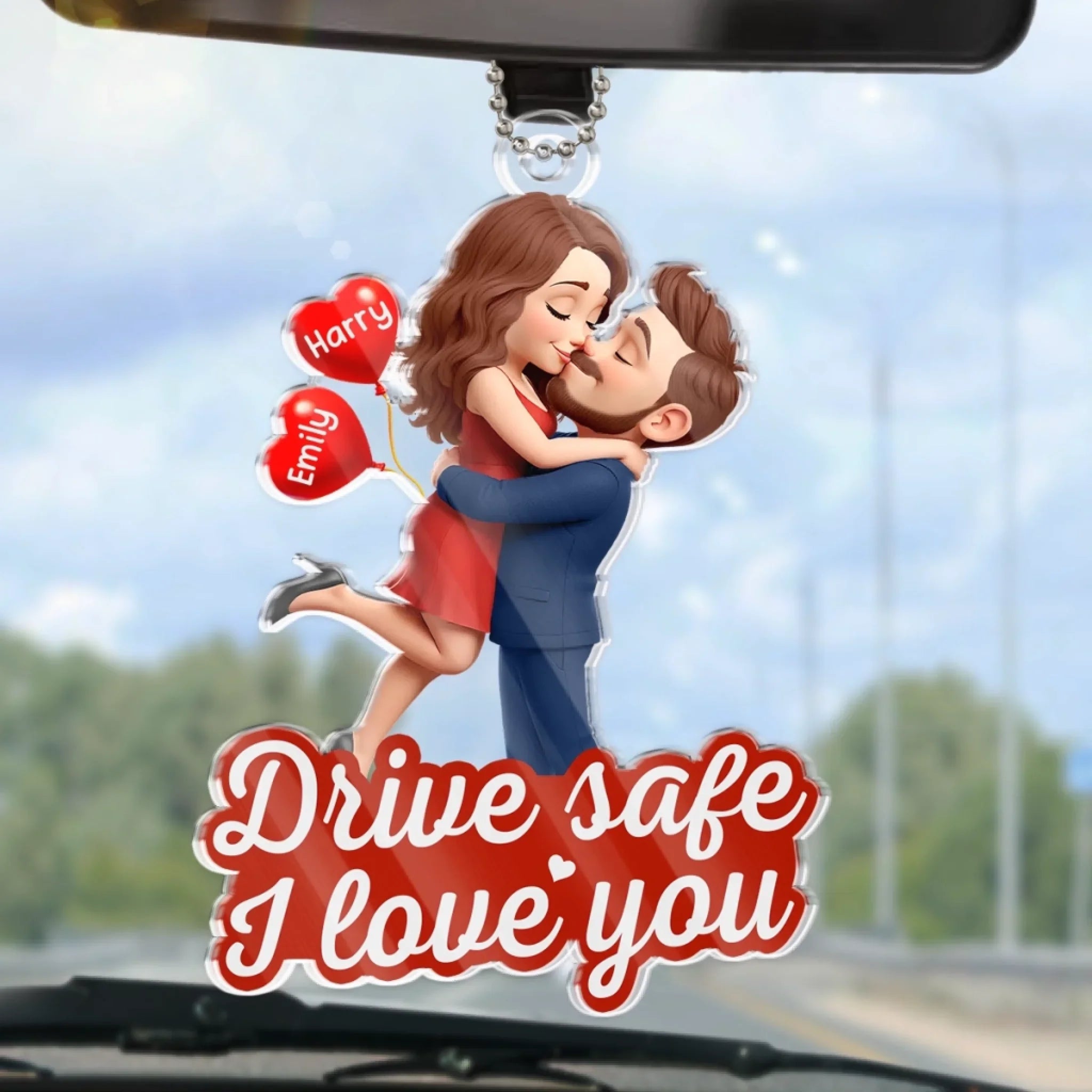 Custom Acrylic Car Ornament - Personalized Anniversary Wedding Gifts For Husband And Wife, Him And Her - Forever Yours No Refunds