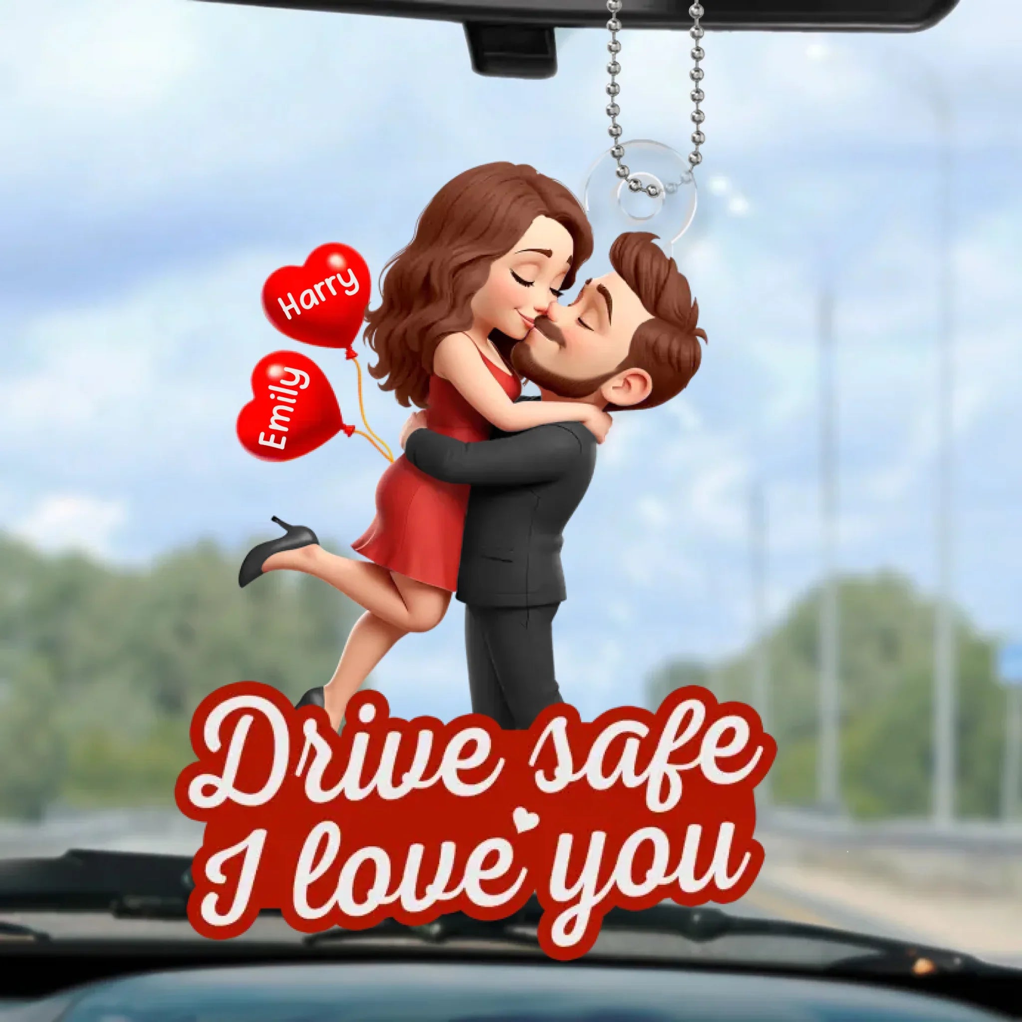 Custom Acrylic Car Ornament - Personalized Anniversary Wedding Gifts For Husband And Wife, Him And Her - Forever Yours No Refunds