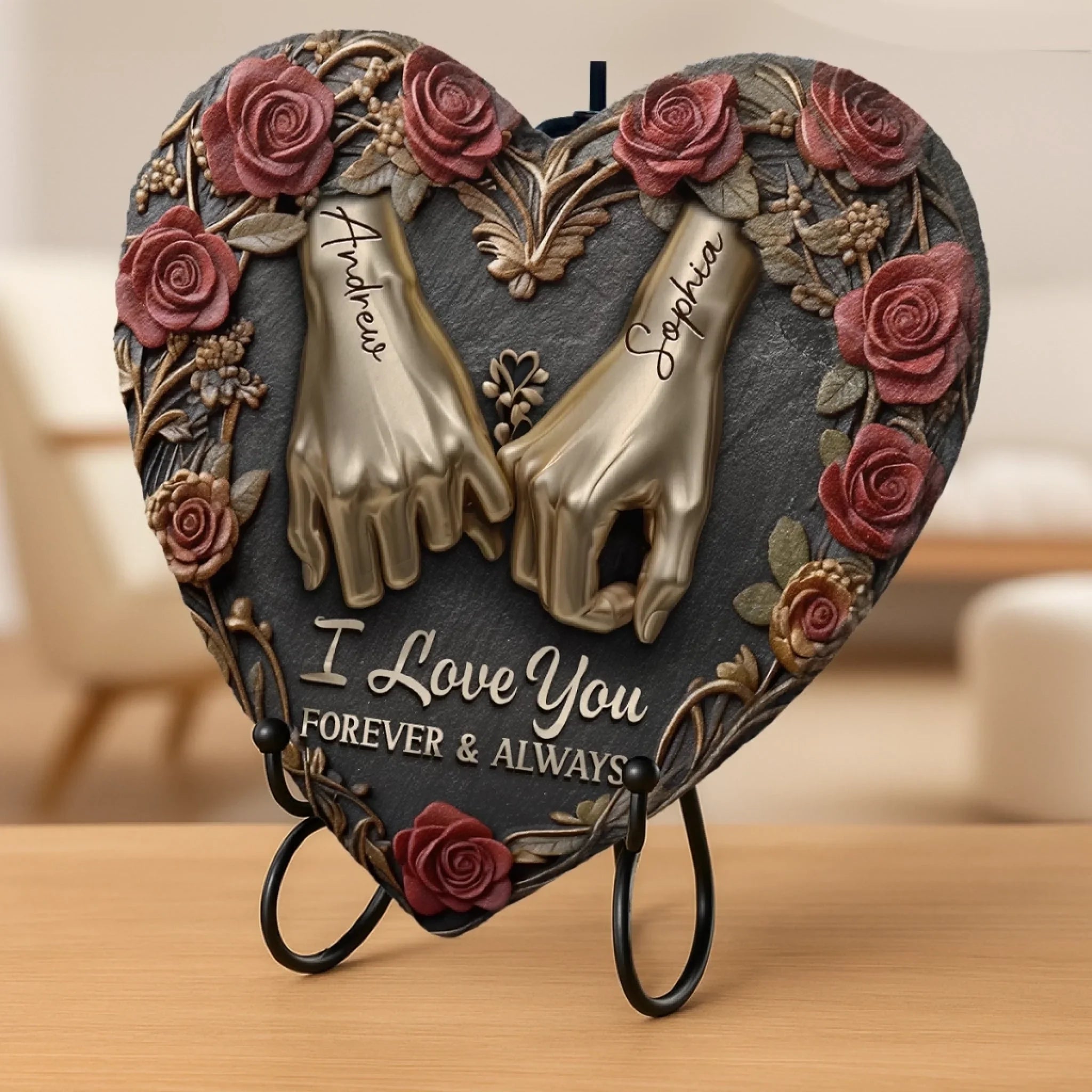 Custom Heart Shaped Memorial Stone - Personalized Anniversary Wedding Gifts For Husband And Wife, Him And Her - Still My Heart