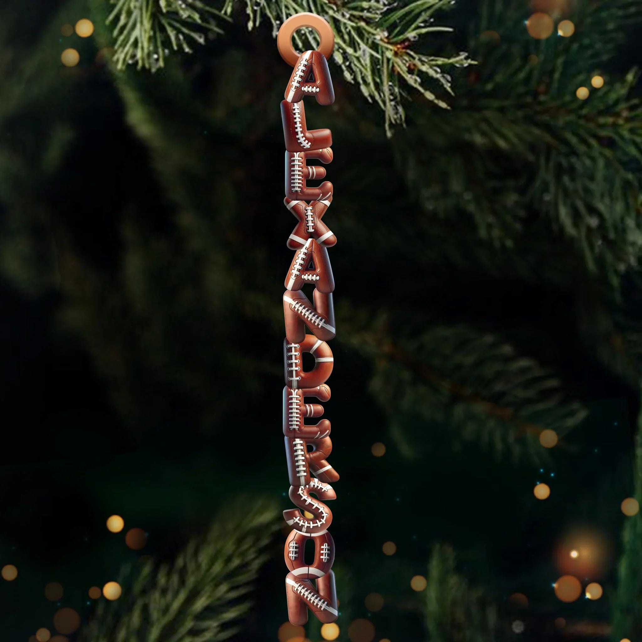 Custom Letter Wooden Ornament - Personalized Christmas Birthday Football Gifts For Family, Football Lovers, Sports Fans, Sports Lovers - Together We Win