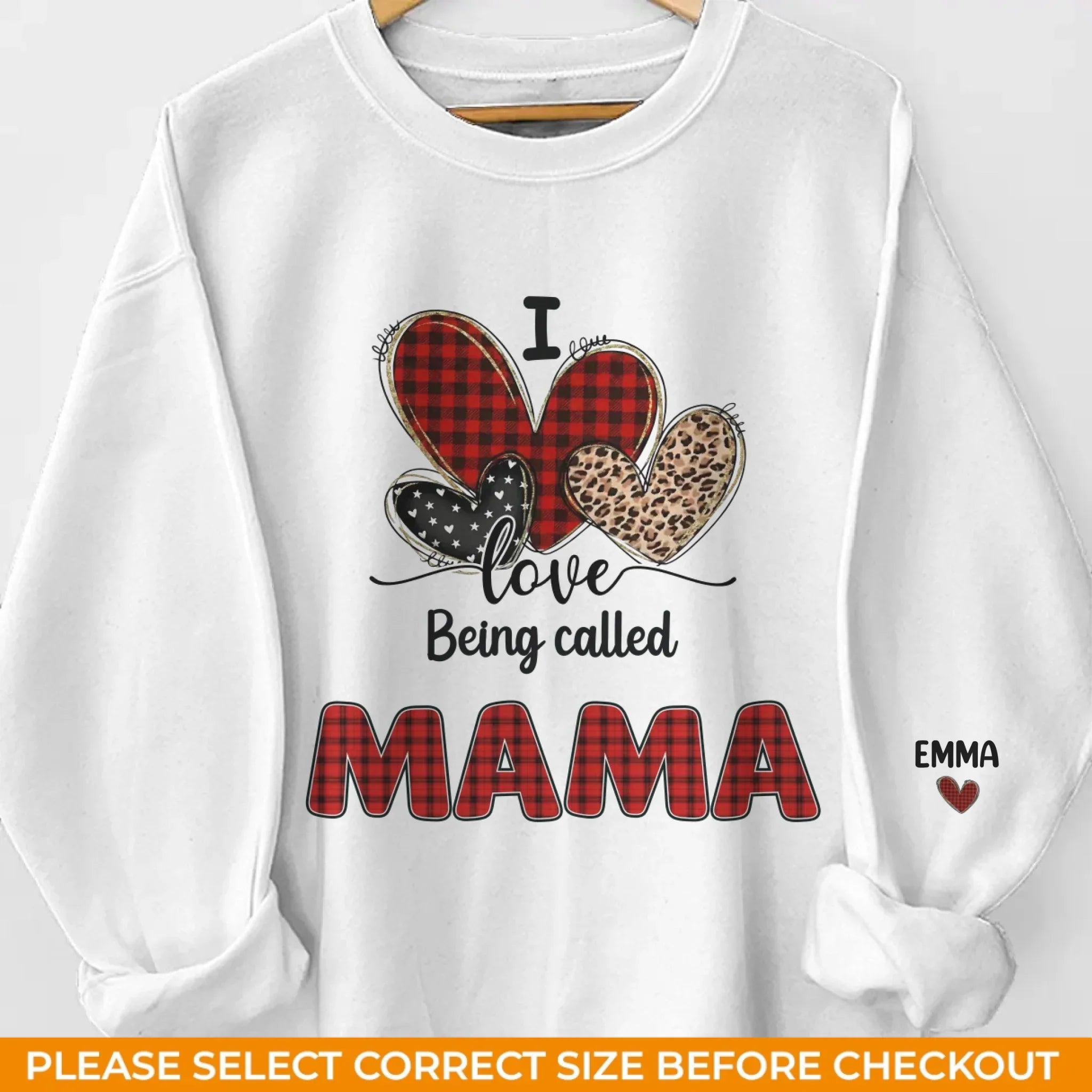 Custom Unisex Sweatshirt, Hoodie With Design On Sleeve - Personalized Birthday Gifts For Mom, Grandma - Made With Love For You