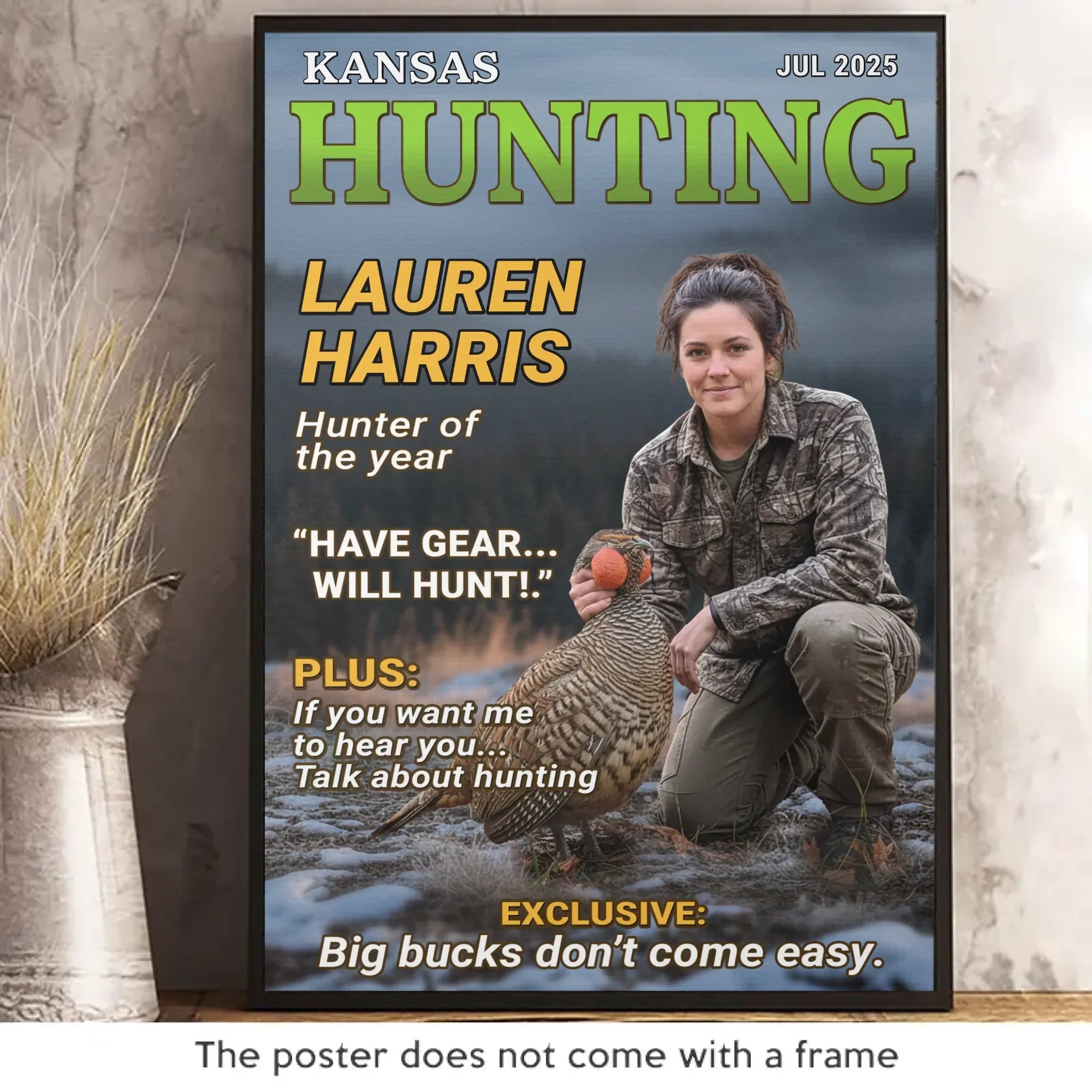 Custom Photo Magazine Vertical Poster - Personalized Christmas Birthday Hunting Gifts For Hunters - Moments Like This Are Earned