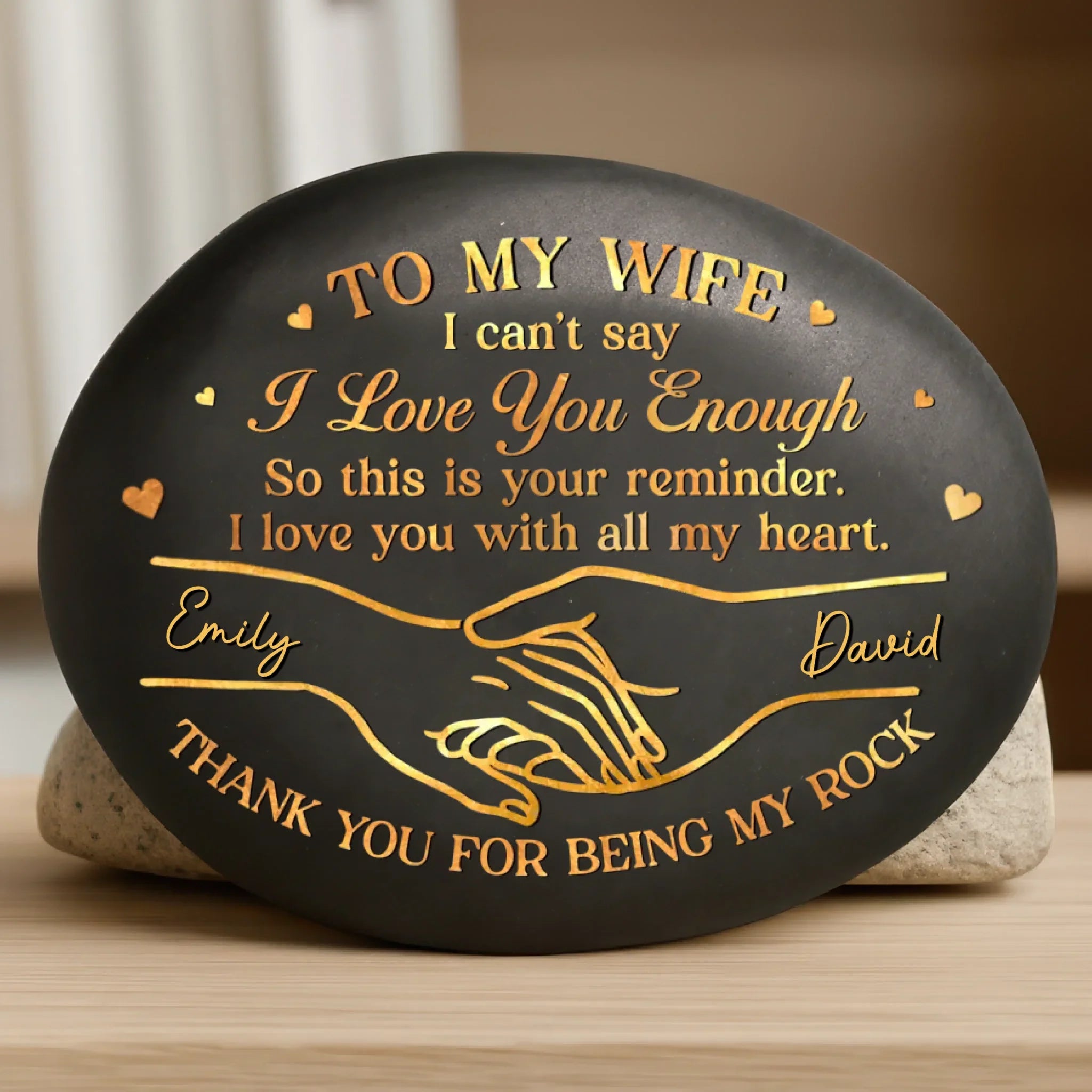 Custom Printed Rock - Personalized Anniversary Wedding Gifts For Husband And Wife, Him And Her - You Are My Peace