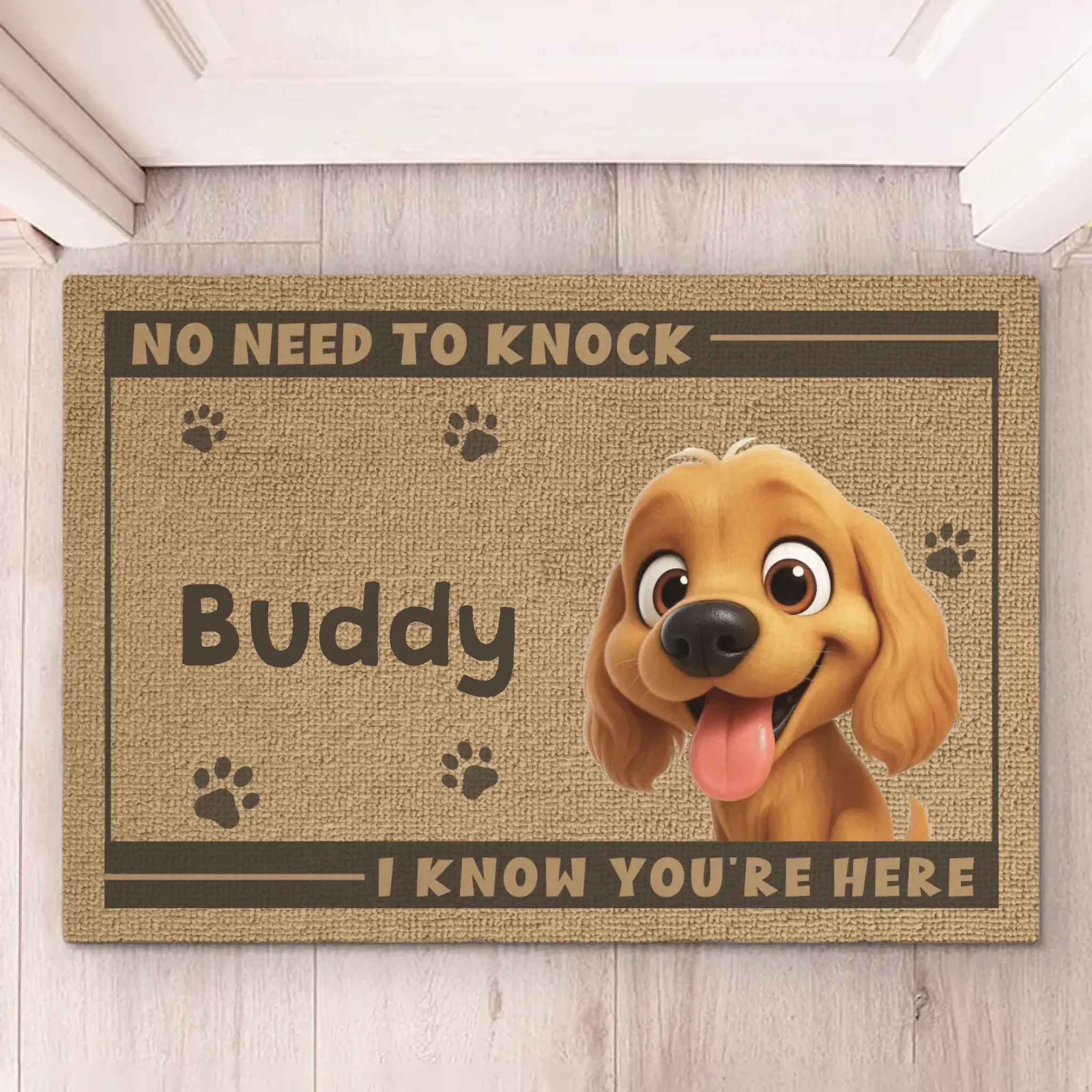 Custom Home Decor Decorative Mat - Personalized Birthday Gifts For Dog Lovers, Dog Dad And Mom - Paws Welcome Here