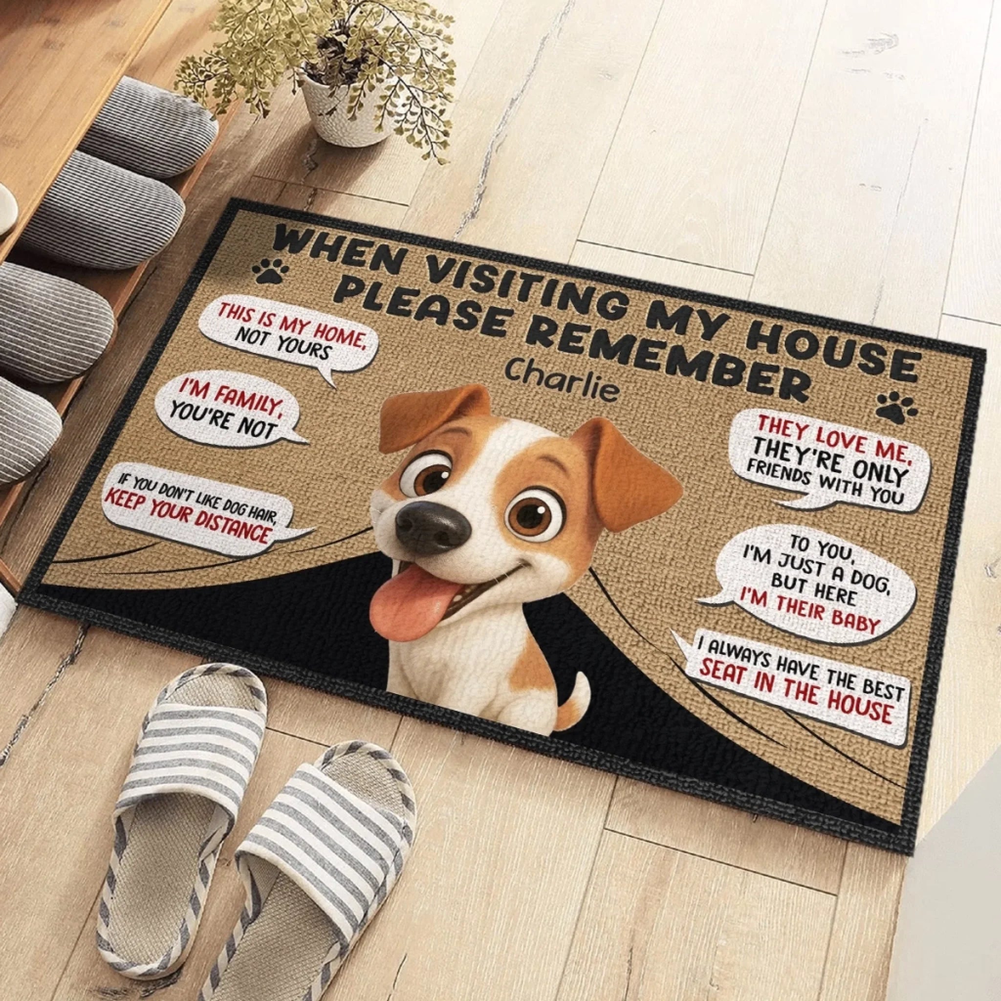 Custom Home Decor Decorative Mat - Personalized Birthday Gifts For Dog Lovers, Dog Dad And Mom - Please Wipe Your Paws