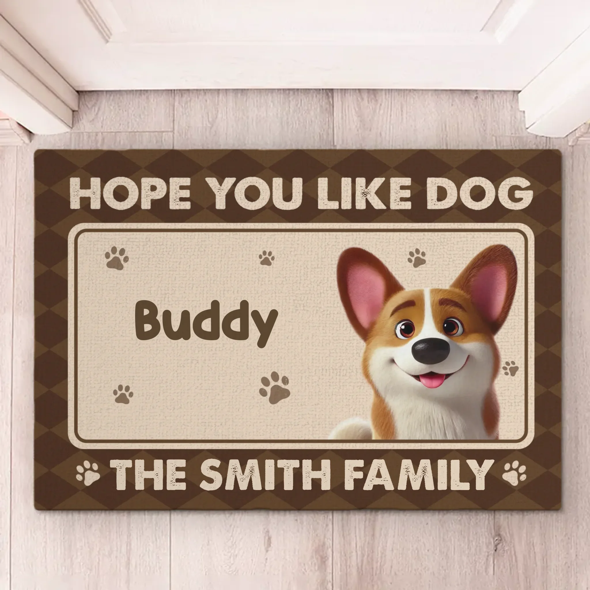 Custom Home Decor Decorative Mat - Personalized Birthday Gifts For Dog Cat Lovers, Dog Dad And Mom, Cat Owners - Paws Make Home Happy
