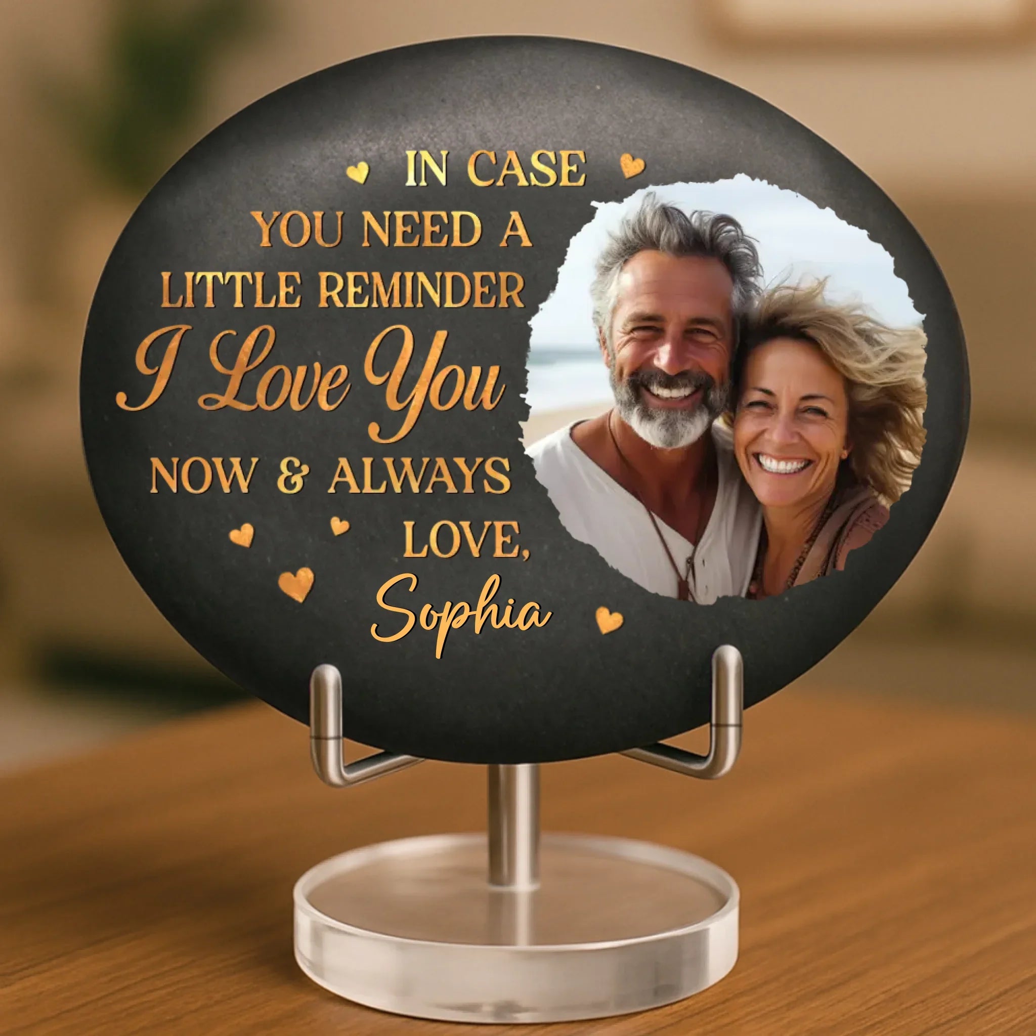 Custom Photo Printed Rock - Personalized Anniversary Wedding Gifts For Husband And Wife, Him And Her - Loved More Than Words