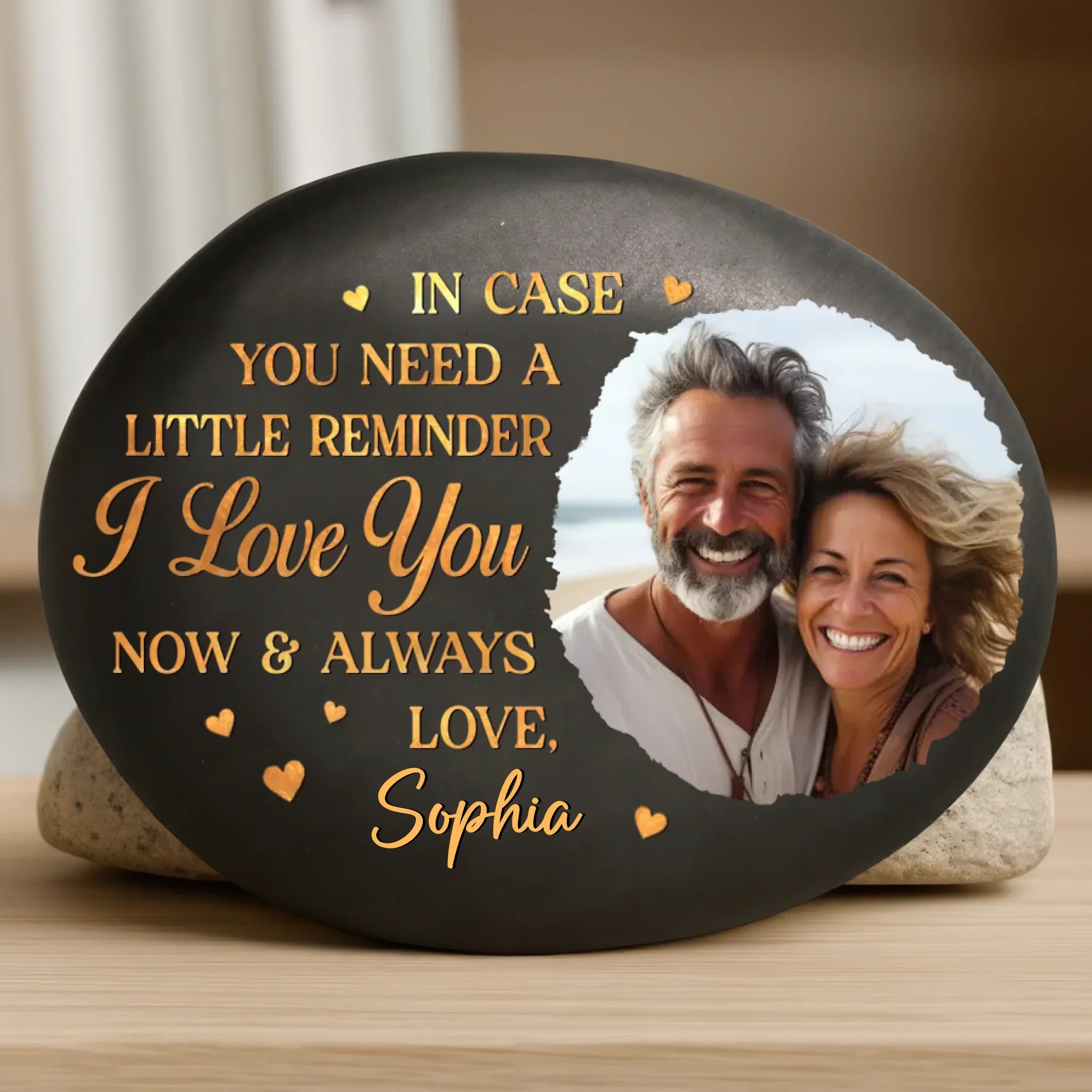 Custom Photo Printed Rock - Personalized Anniversary Wedding Gifts For Husband And Wife, Him And Her - Loved More Than Words