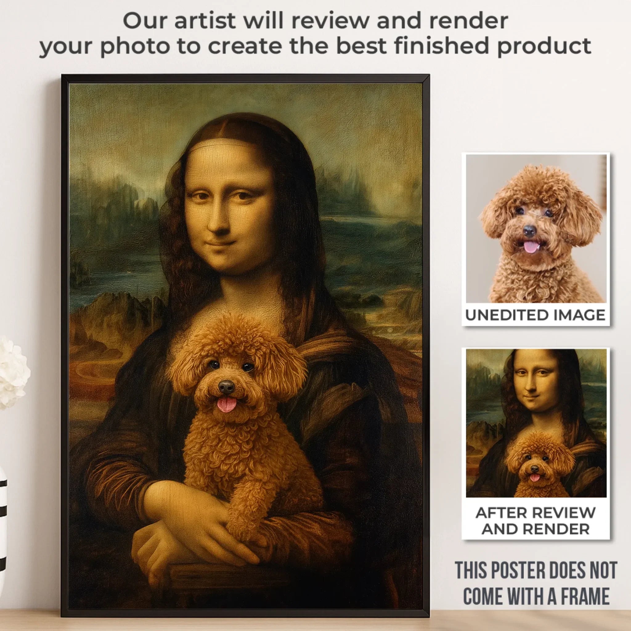 Custom Photo Vertical Poster - Personalized Birthday  Gifts For Dog Cat Lovers, Dog Dad And Mom, Cat Owners - Classic Art, Modern Bark