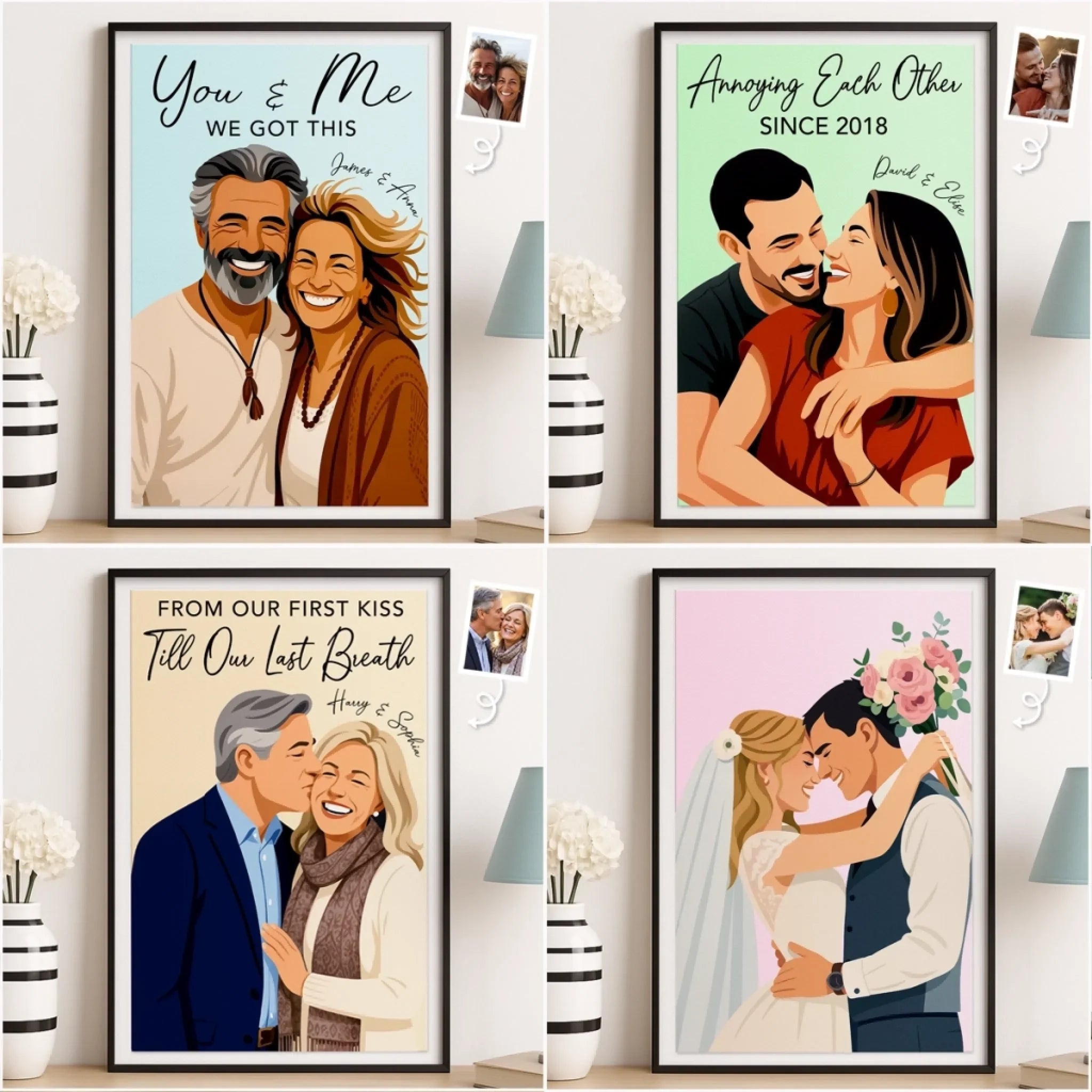 Custom Photo Vertical Poster - Personalized Anniversary Wedding Gifts For Husband And Wife, Him And Her - You Are My Home