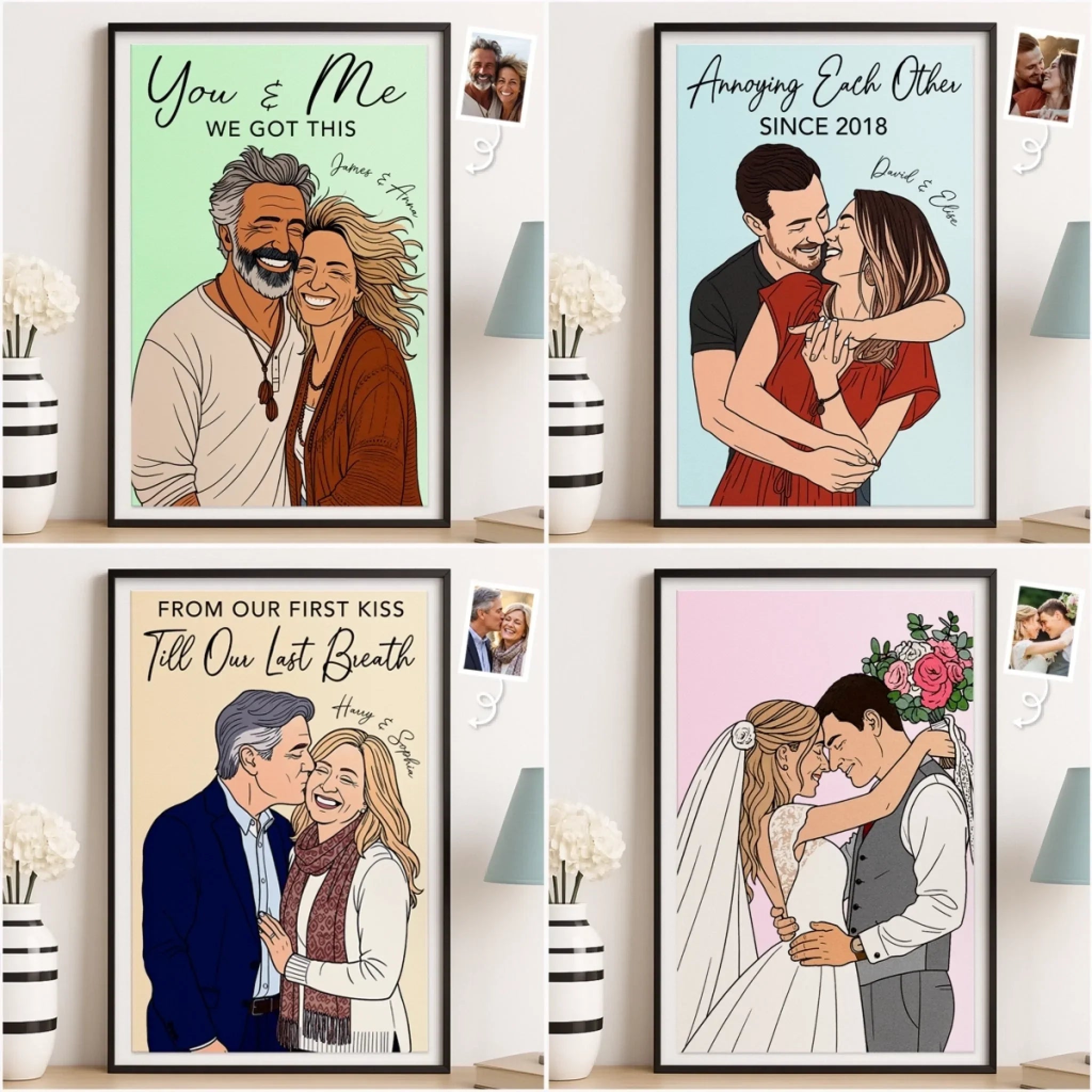 Custom Photo Vertical Poster - Personalized Anniversary Wedding Gifts For Husband And Wife, Him And Her - Together Feels Like Magic