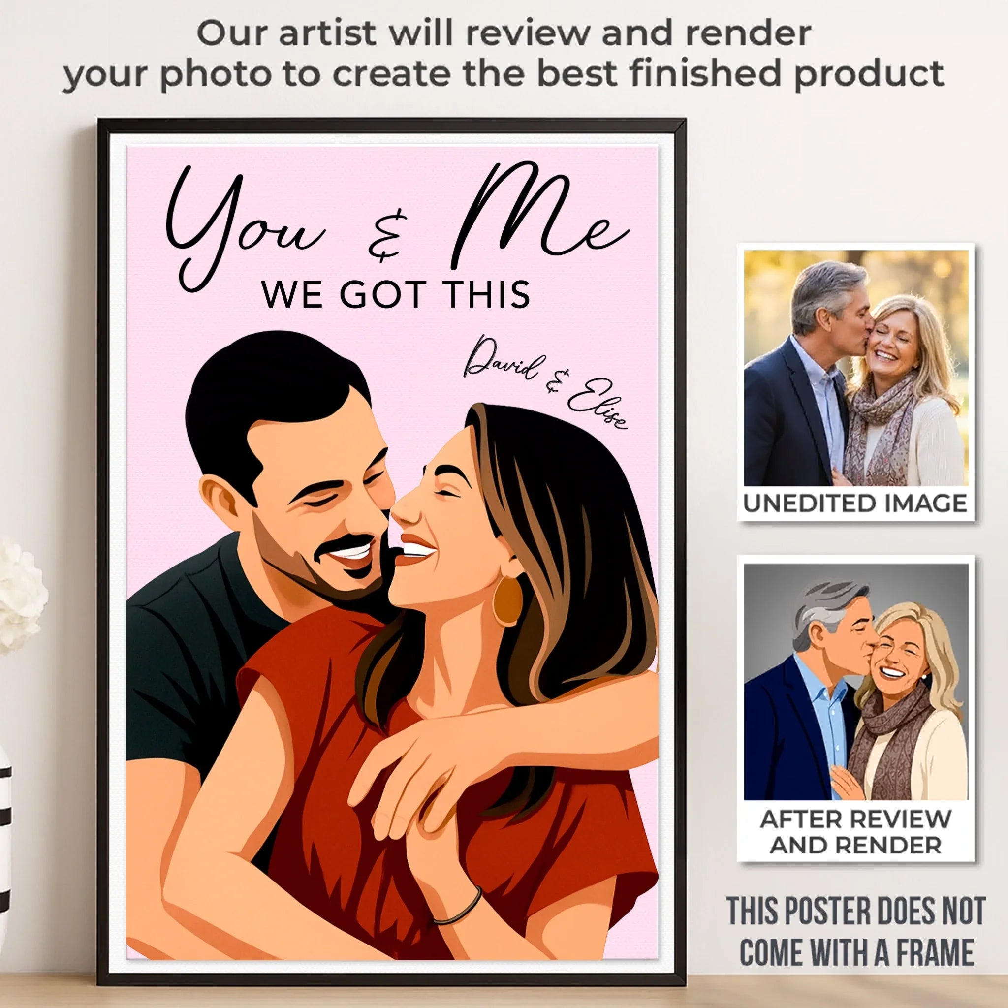 Custom Photo Vertical Poster - Personalized Anniversary Wedding Gifts For Husband And Wife, Him And Her - You Are My Home