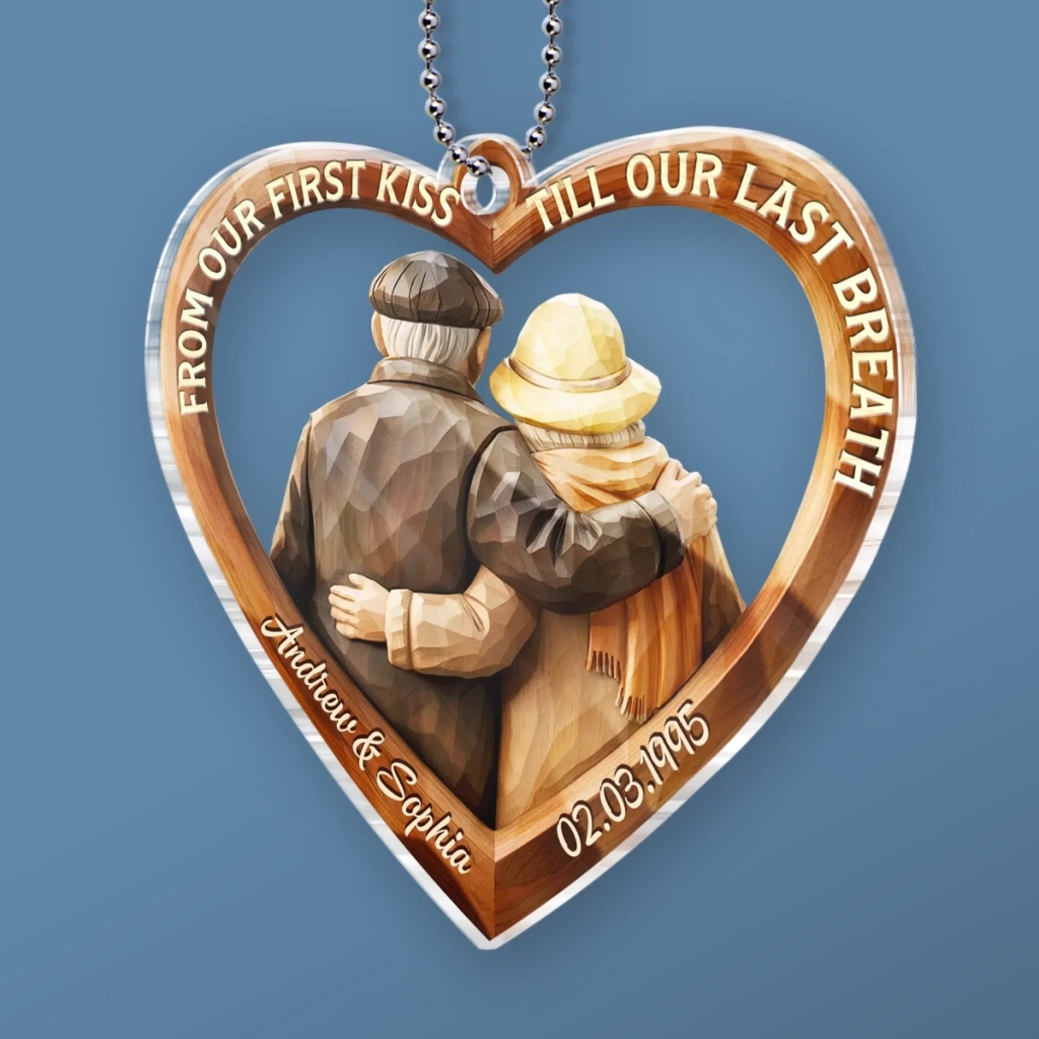 Custom Acrylic Car Ornament - Personalized Anniversary Wedding Gifts For Husband And Wife, Him And Her - Together Feels So Right