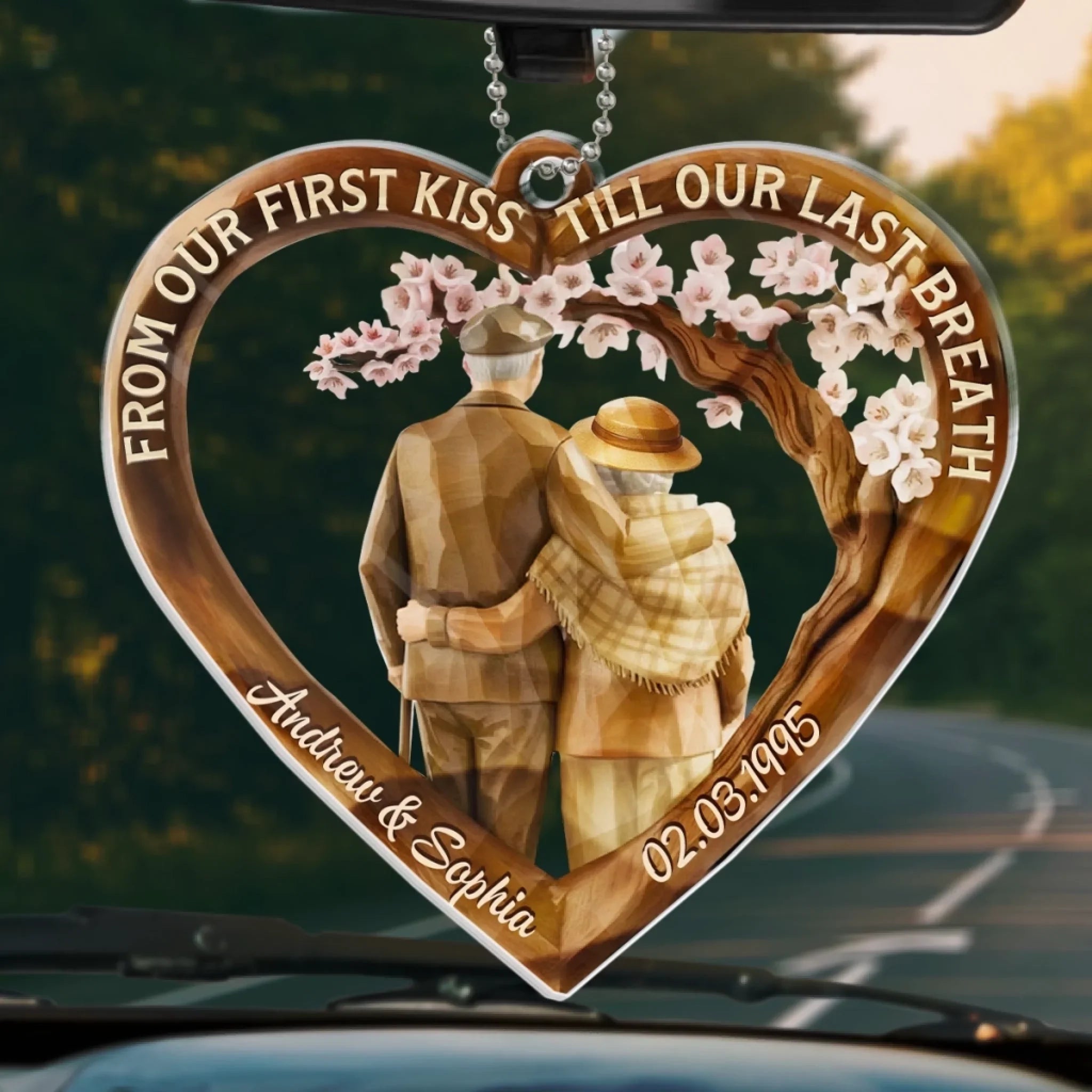 Custom Acrylic Car Ornament - Personalized Anniversary Wedding Gifts For Husband And Wife, Him And Her - You Are My Safe Place