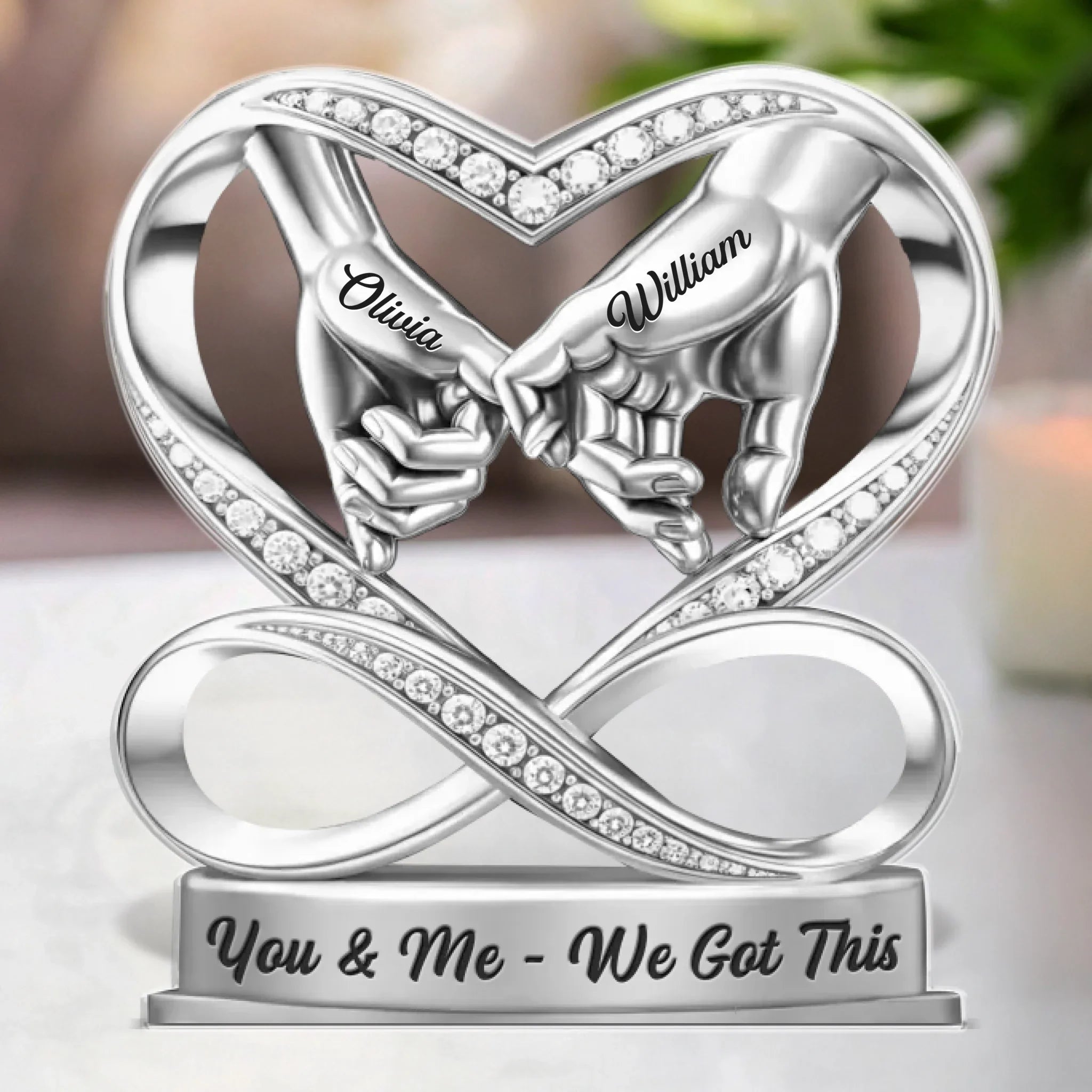 Custom Acrylic Plaque - Personalized Anniversary Wedding Gifts For Husband And Wife, Him And Her - Holding On To Us