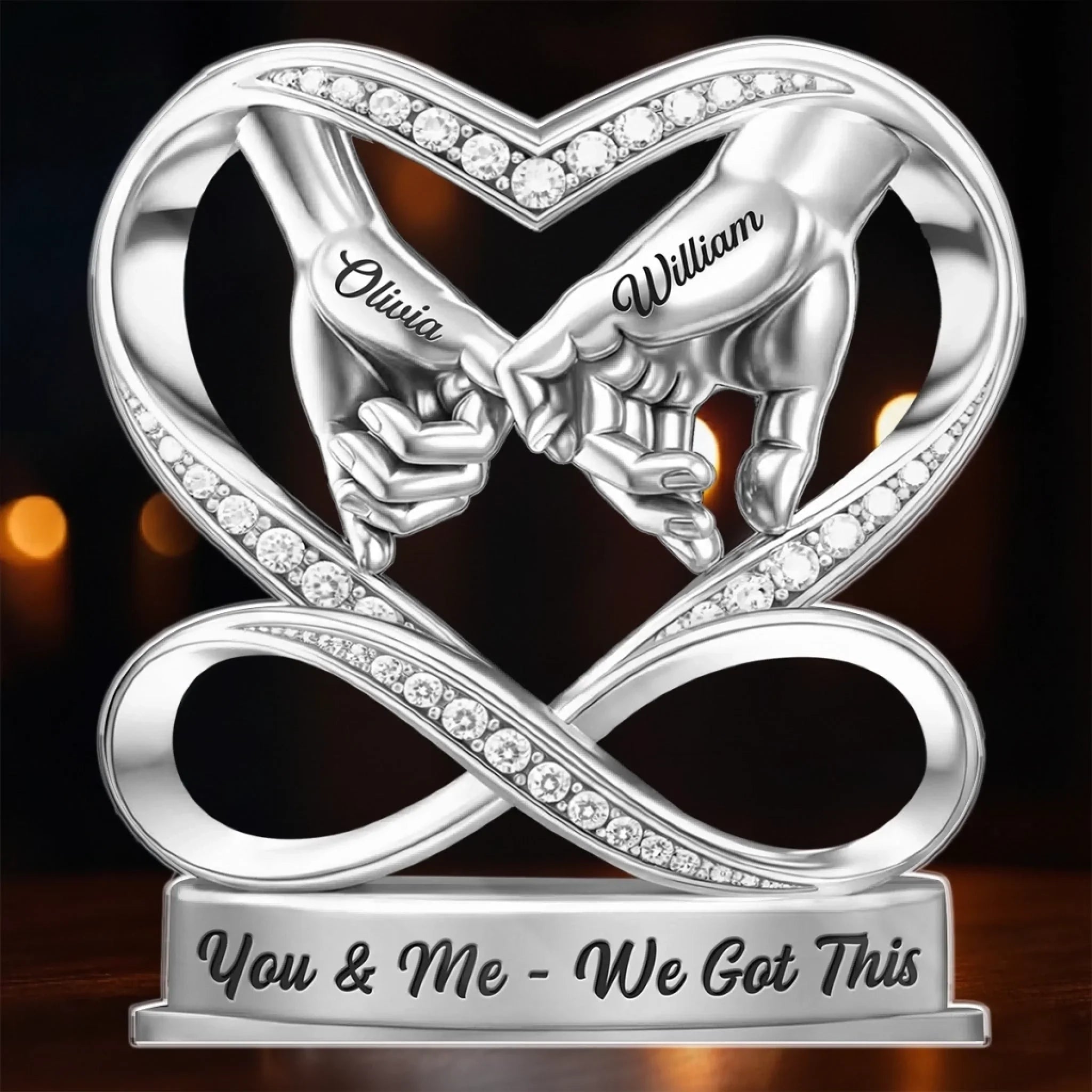 Custom Acrylic Plaque - Personalized Anniversary Wedding Gifts For Husband And Wife, Him And Her - Holding On To Us