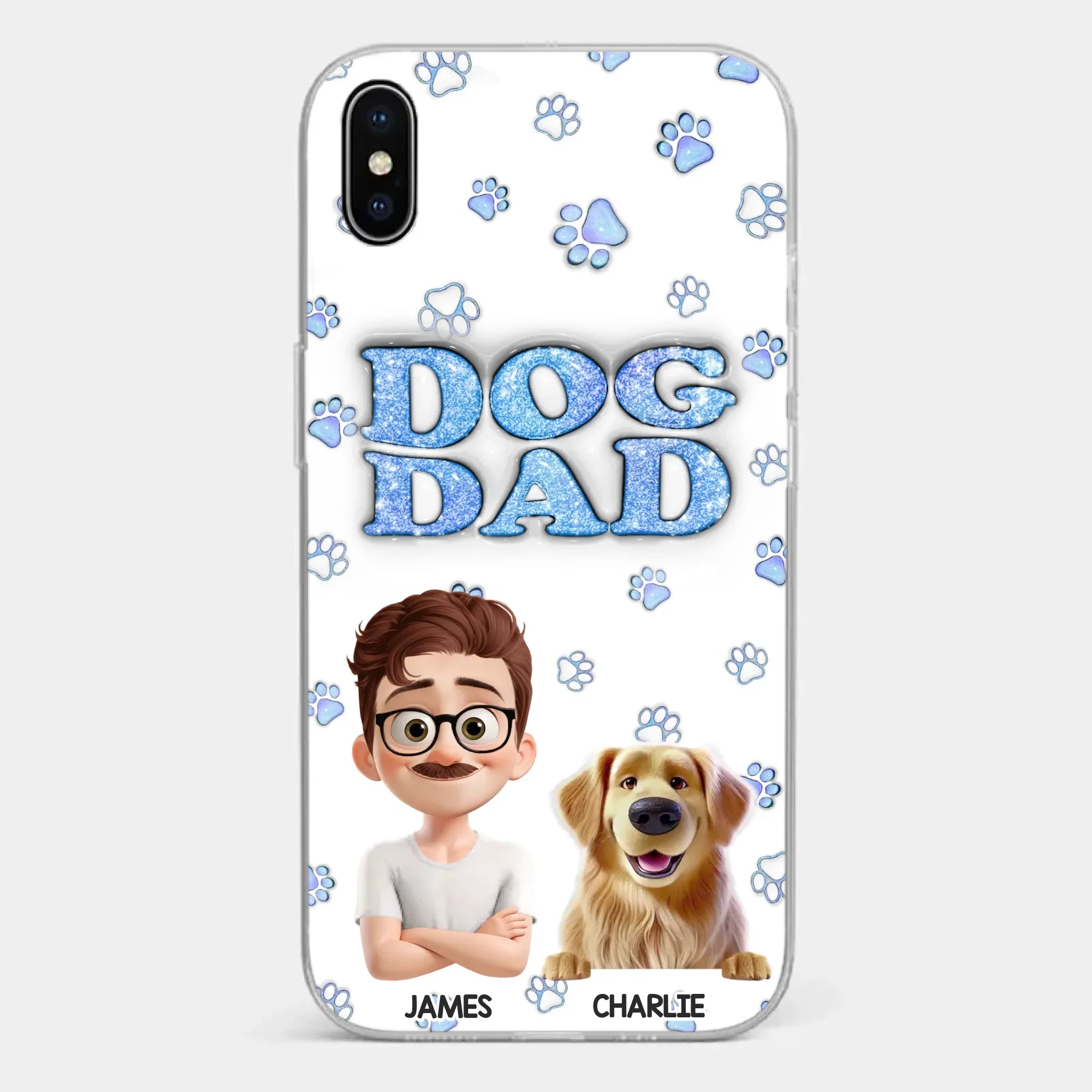 Custom 3D Inflated Effect Printed Clear Phone Case - Personalized Birthday Gifts For Dog Lovers, Dog Dad And Mom - Life Feels Warmer With Pets