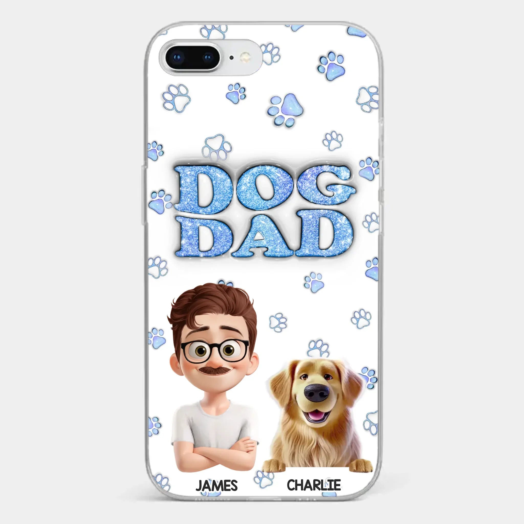Custom 3D Inflated Effect Printed Clear Phone Case - Personalized Birthday Gifts For Dog Lovers, Dog Dad And Mom - Life Feels Warmer With Pets