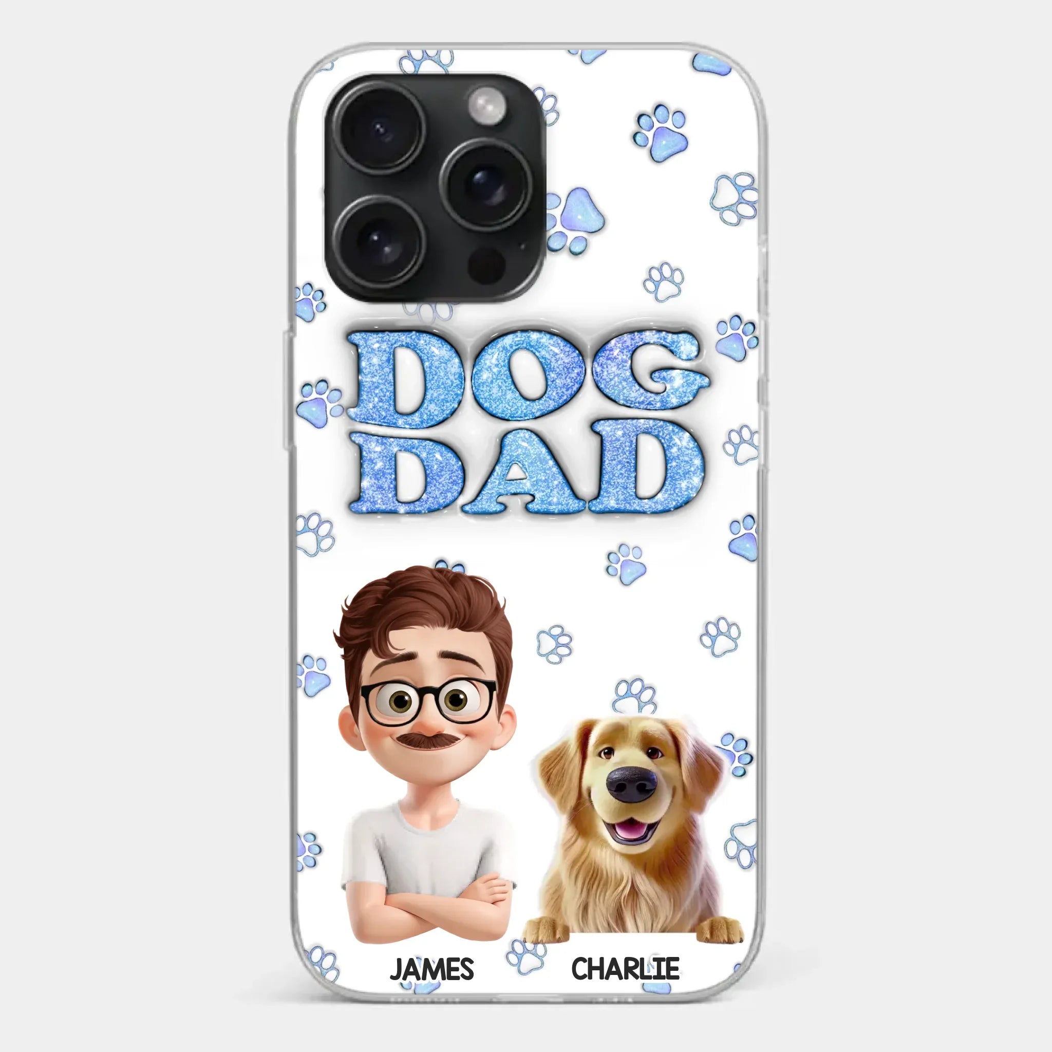 Custom 3D Inflated Effect Printed Clear Phone Case - Personalized Birthday Gifts For Dog Lovers, Dog Dad And Mom - Life Feels Warmer With Pets