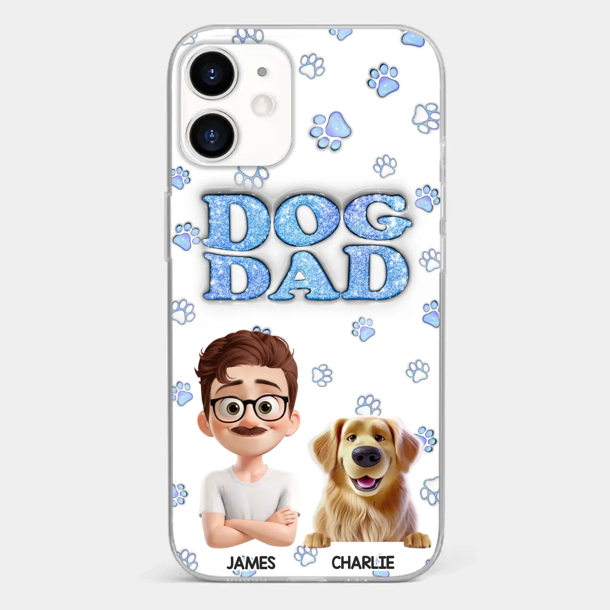 Custom 3D Inflated Effect Printed Clear Phone Case - Personalized Birthday Gifts For Dog Lovers, Dog Dad And Mom - Life Feels Warmer With Pets