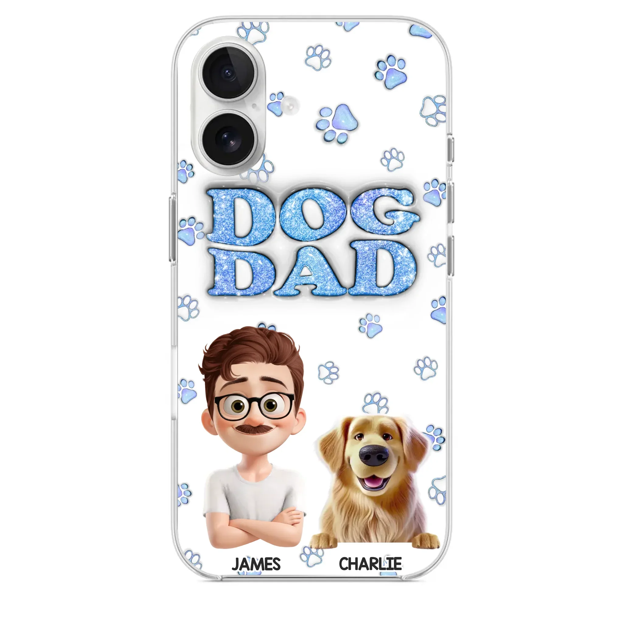Custom 3D Inflated Effect Printed Clear Phone Case - Personalized Birthday Gifts For Dog Lovers, Dog Dad And Mom - Life Feels Warmer With Pets