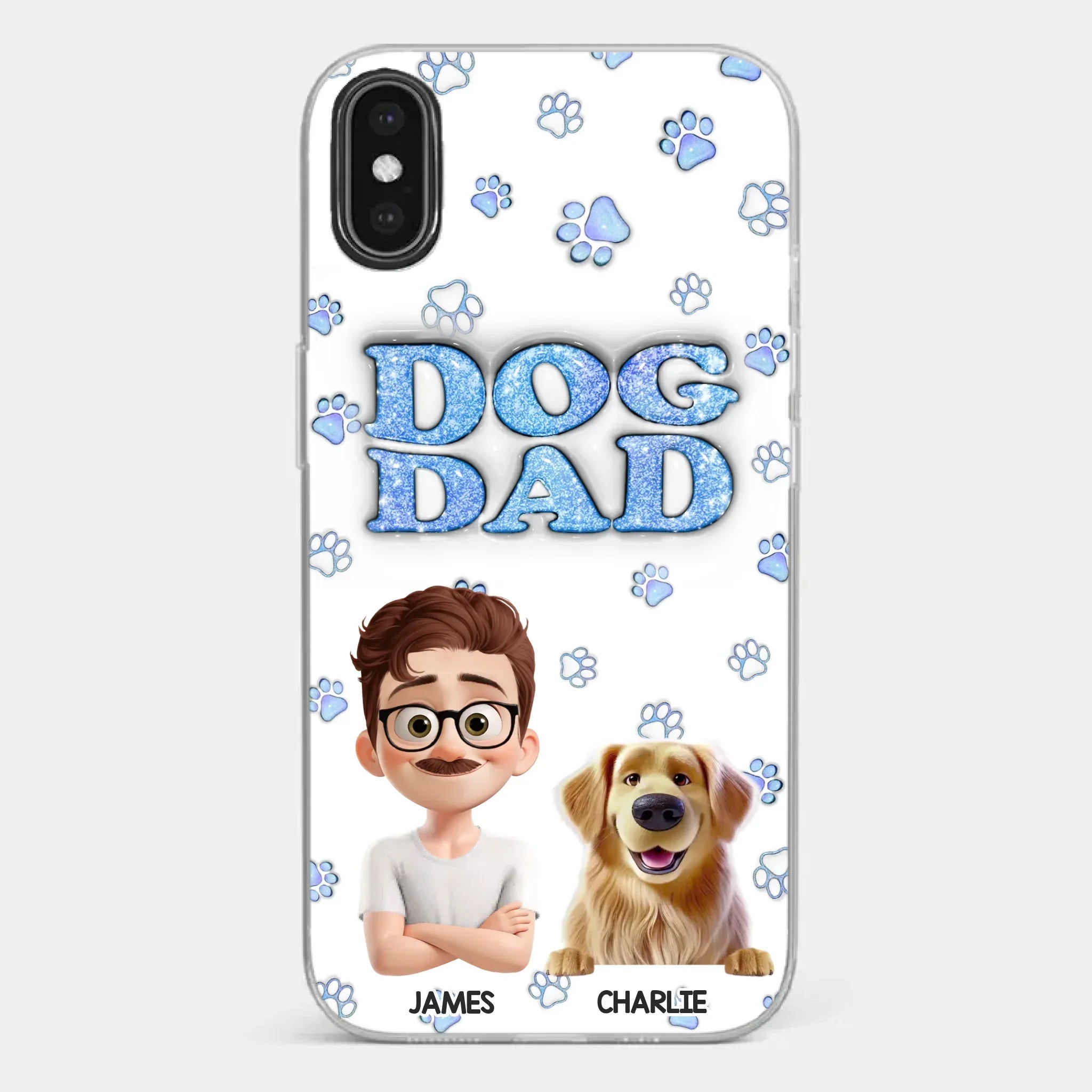 Custom 3D Inflated Effect Printed Clear Phone Case - Personalized Birthday Gifts For Dog Lovers, Dog Dad And Mom - Life Feels Warmer With Pets