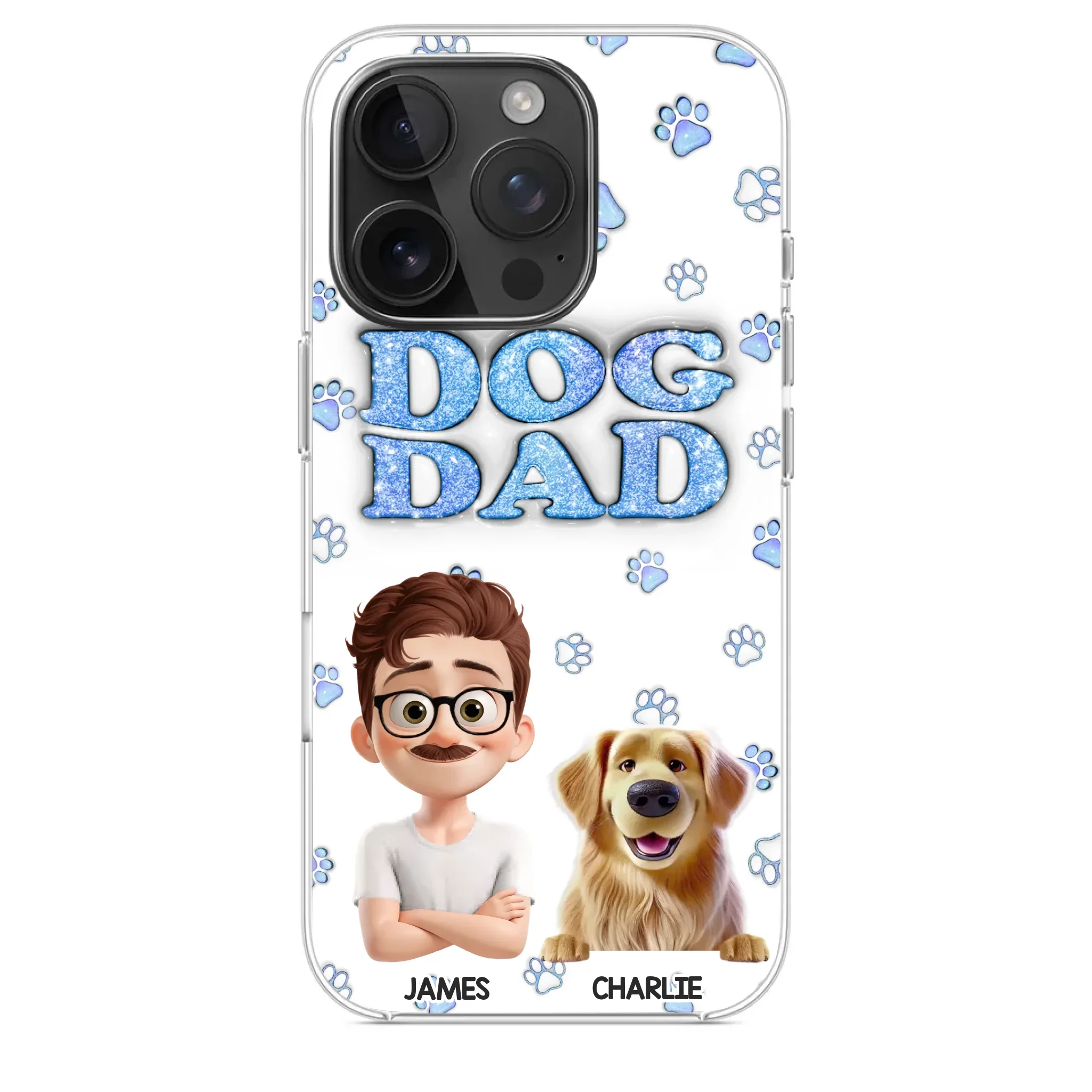Custom 3D Inflated Effect Printed Clear Phone Case - Personalized Birthday Gifts For Dog Lovers, Dog Dad And Mom - Life Feels Warmer With Pets