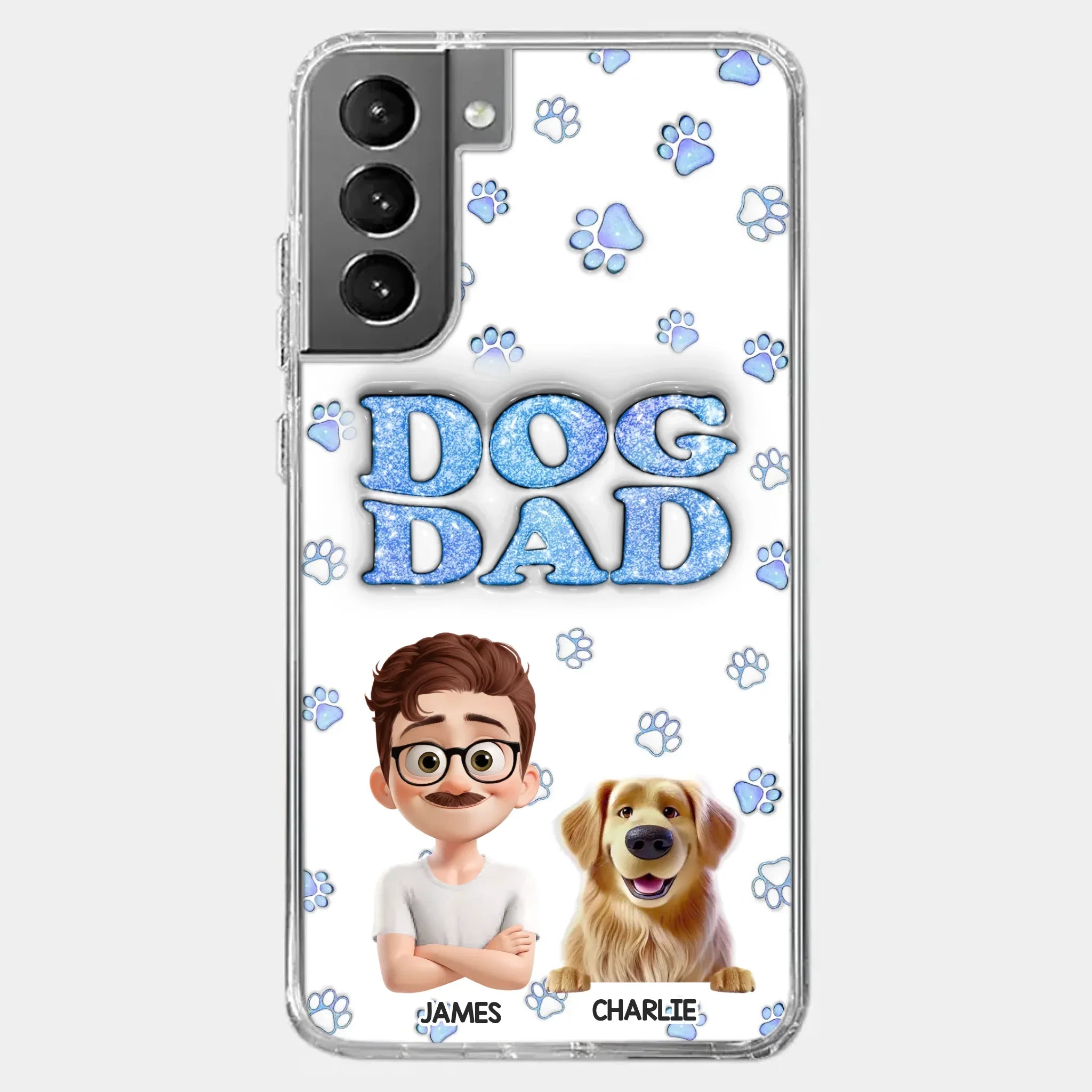 Custom 3D Inflated Effect Printed Clear Phone Case - Personalized Birthday Gifts For Dog Lovers, Dog Dad And Mom - Life Feels Warmer With Pets