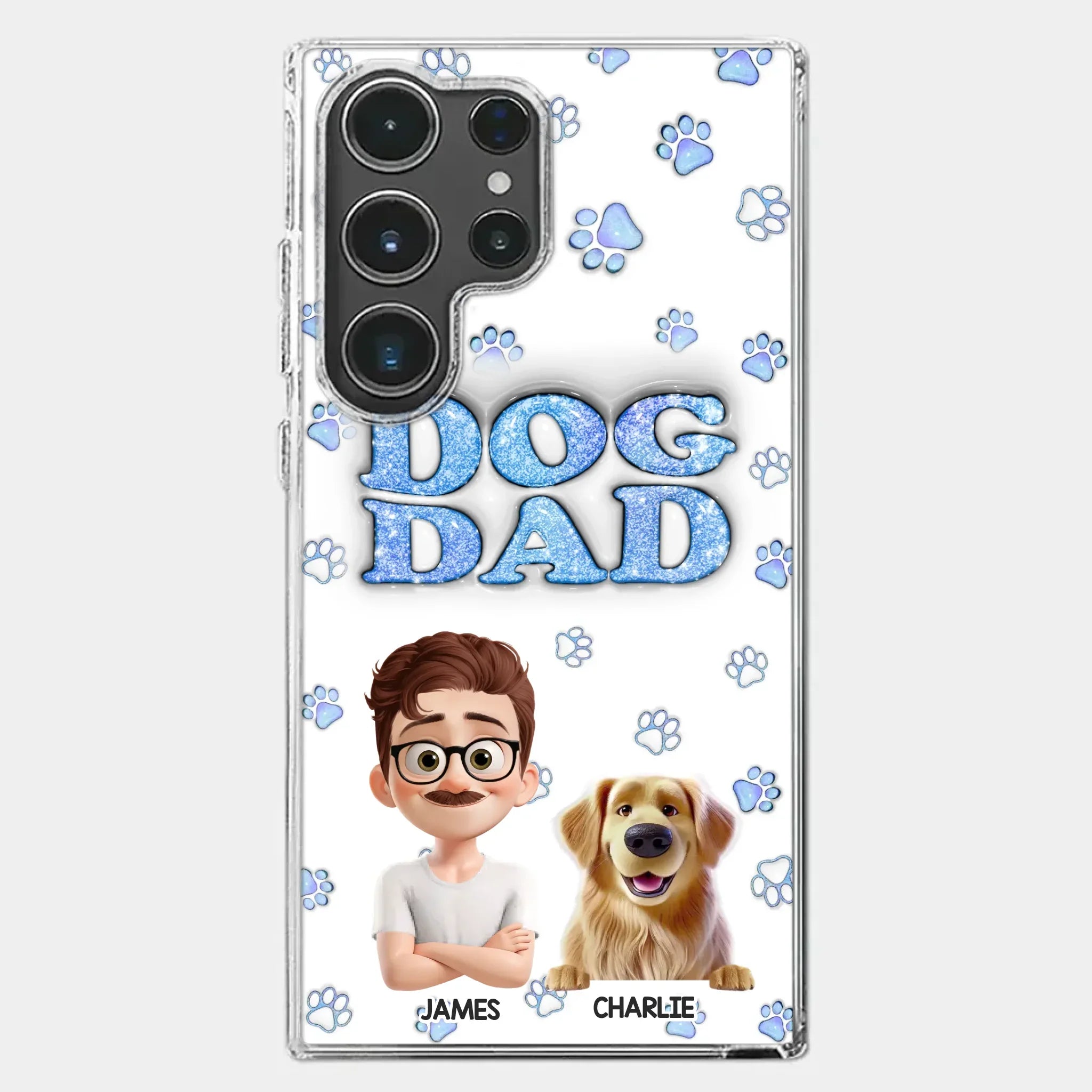 Custom 3D Inflated Effect Printed Clear Phone Case - Personalized Birthday Gifts For Dog Lovers, Dog Dad And Mom - Life Feels Warmer With Pets