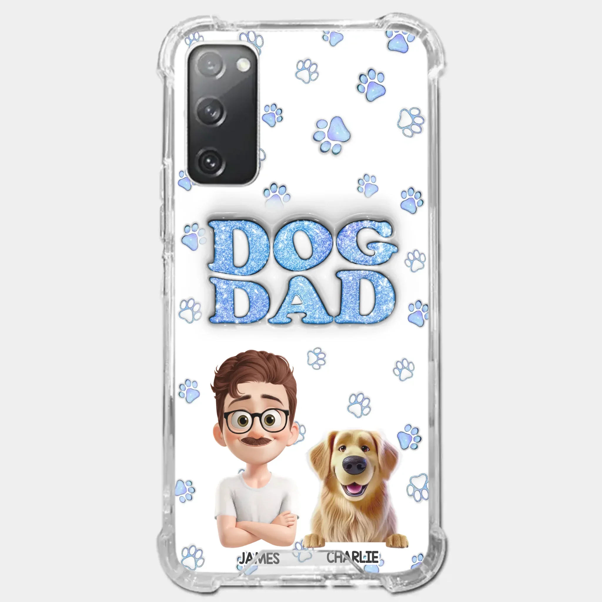 Custom 3D Inflated Effect Printed Clear Phone Case - Personalized Birthday Gifts For Dog Lovers, Dog Dad And Mom - Life Feels Warmer With Pets