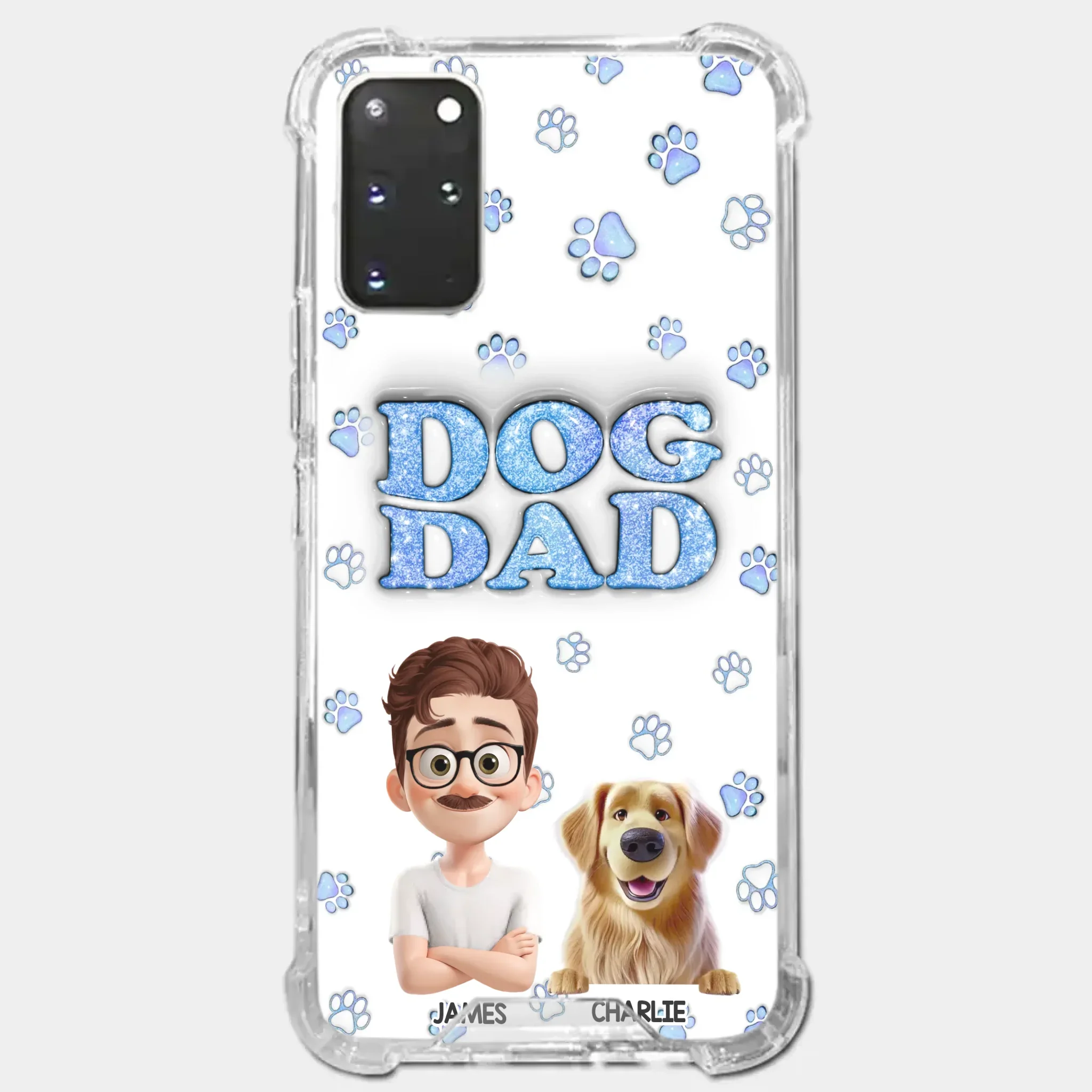 Custom 3D Inflated Effect Printed Clear Phone Case - Personalized Birthday Gifts For Dog Lovers, Dog Dad And Mom - Life Feels Warmer With Pets