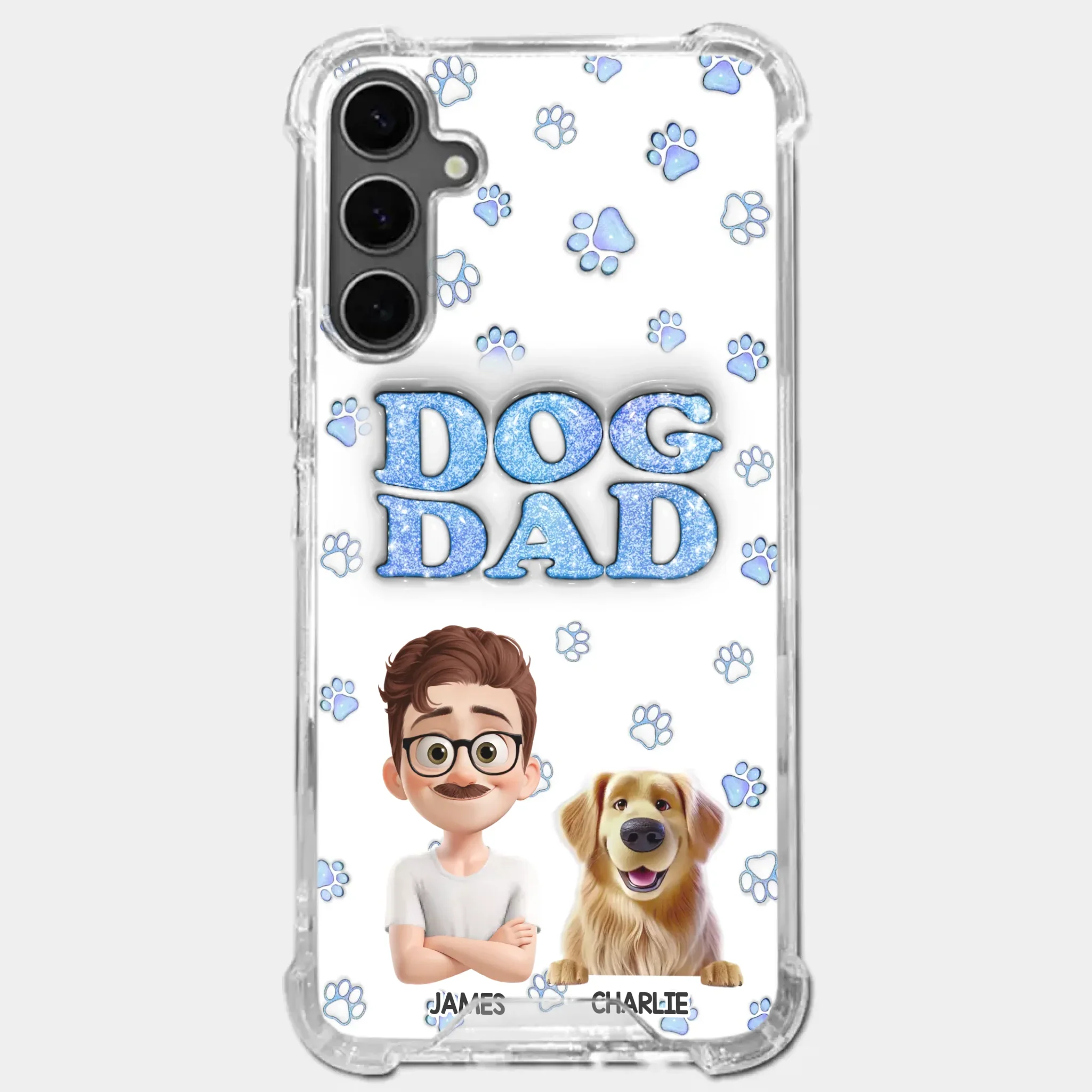 Custom 3D Inflated Effect Printed Clear Phone Case - Personalized Birthday Gifts For Dog Lovers, Dog Dad And Mom - Life Feels Warmer With Pets