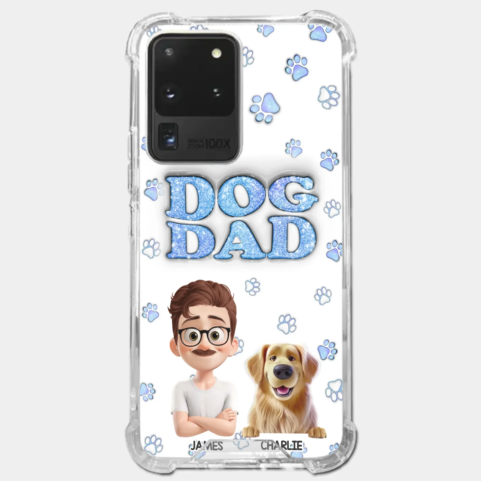 Custom 3D Inflated Effect Printed Clear Phone Case - Personalized Birthday Gifts For Dog Lovers, Dog Dad And Mom - Life Feels Warmer With Pets