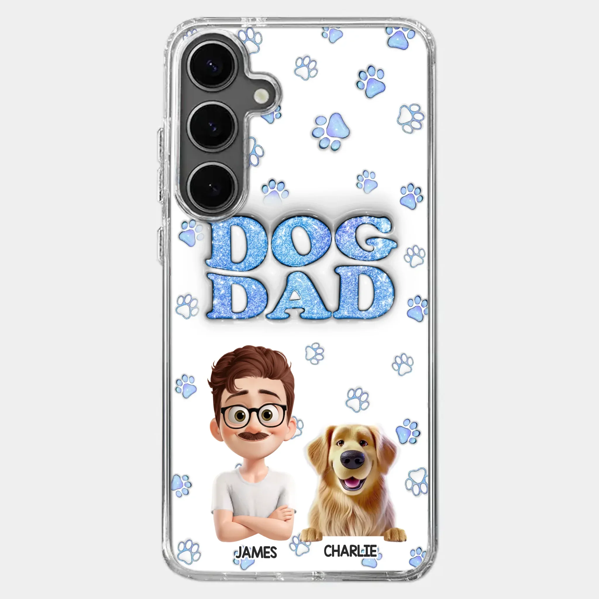 Custom 3D Inflated Effect Printed Clear Phone Case - Personalized Birthday Gifts For Dog Lovers, Dog Dad And Mom - Life Feels Warmer With Pets