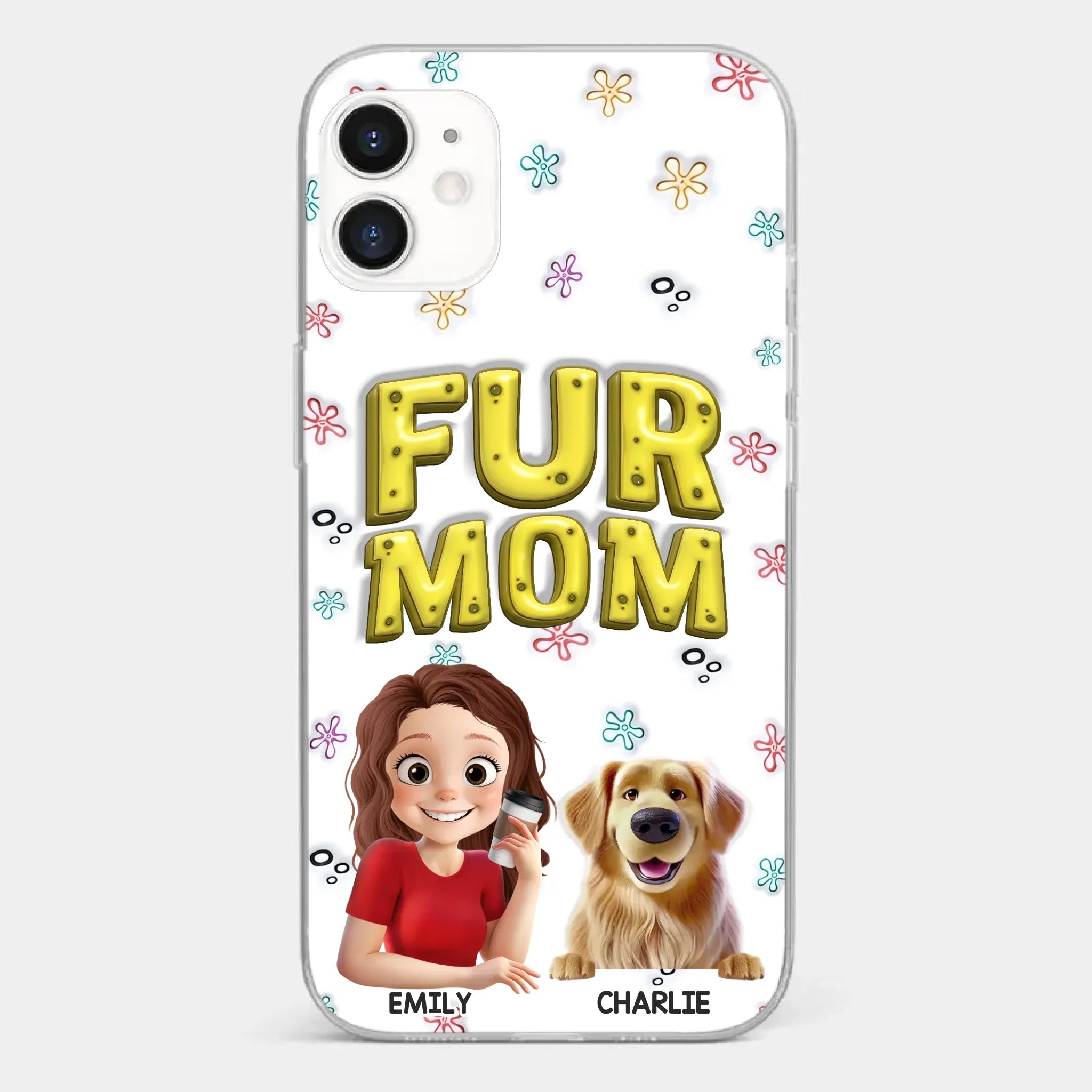Custom 3D Inflated Effect Printed Clear Phone Case - Personalized Birthday Gifts For Dog Cat Lovers, Dog Dad And Mom, Cat Owners - Small Paws Big Happiness