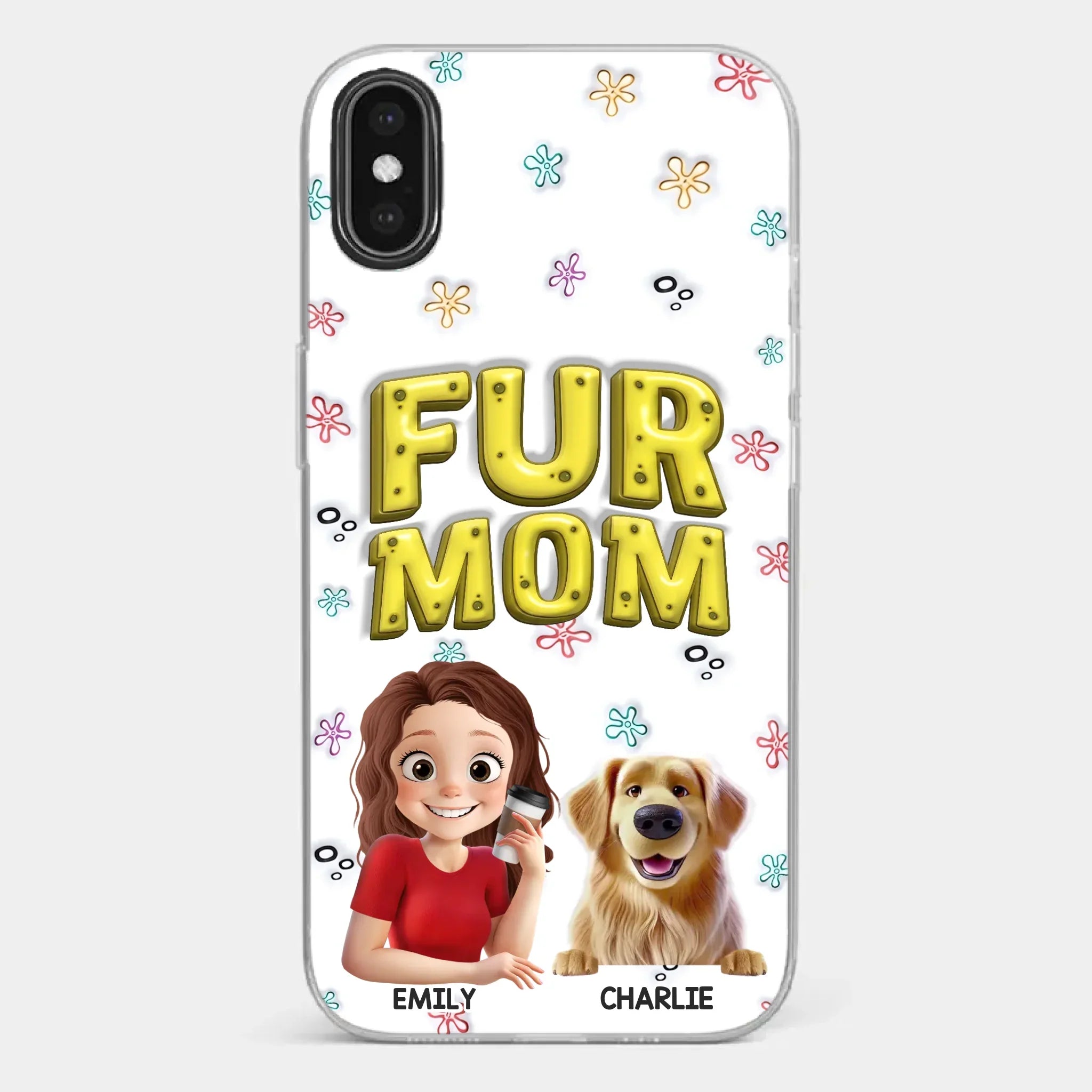 Custom 3D Inflated Effect Printed Clear Phone Case - Personalized Birthday Gifts For Dog Cat Lovers, Dog Dad And Mom, Cat Owners - Small Paws Big Happiness