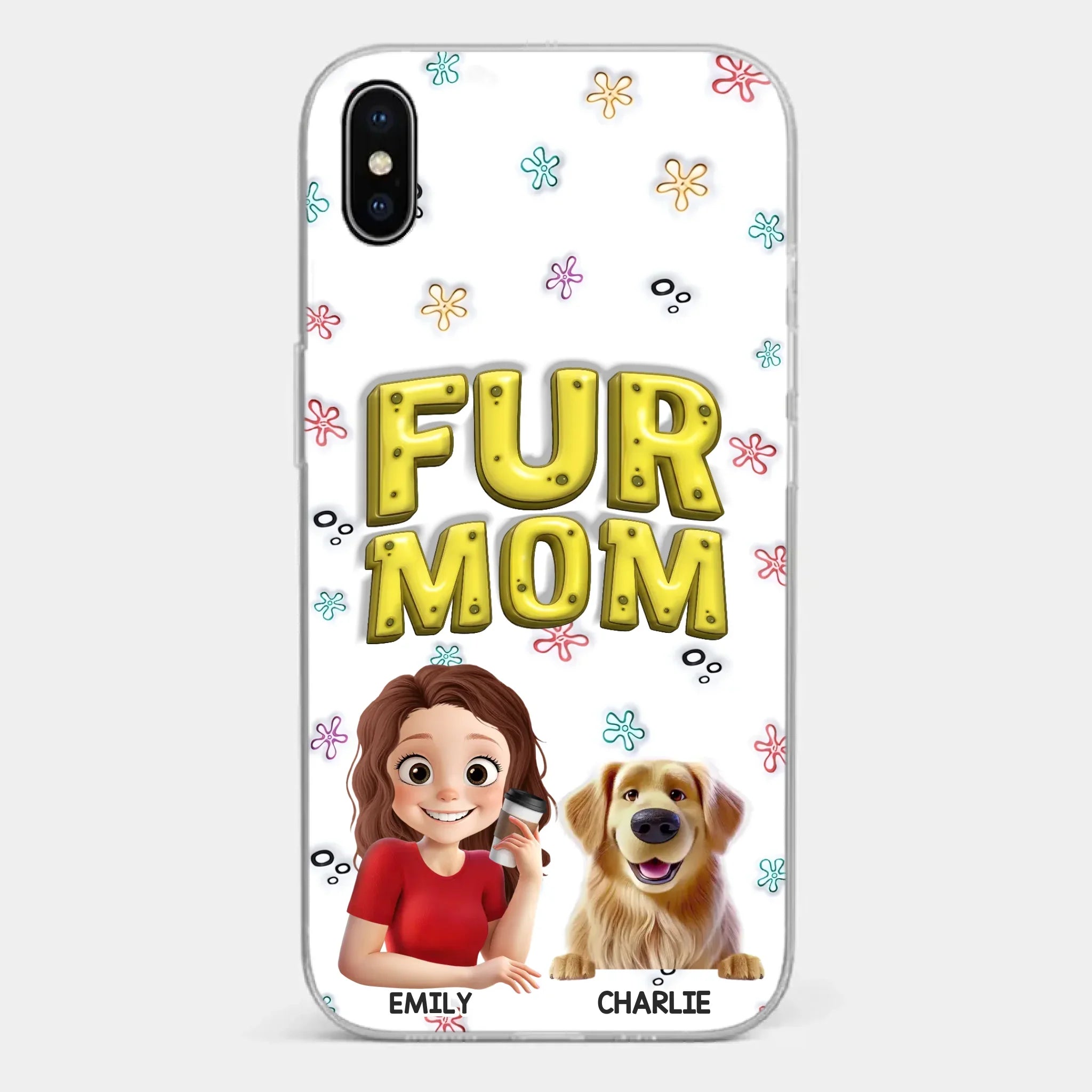 Custom 3D Inflated Effect Printed Clear Phone Case - Personalized Birthday Gifts For Dog Cat Lovers, Dog Dad And Mom, Cat Owners - Small Paws Big Happiness