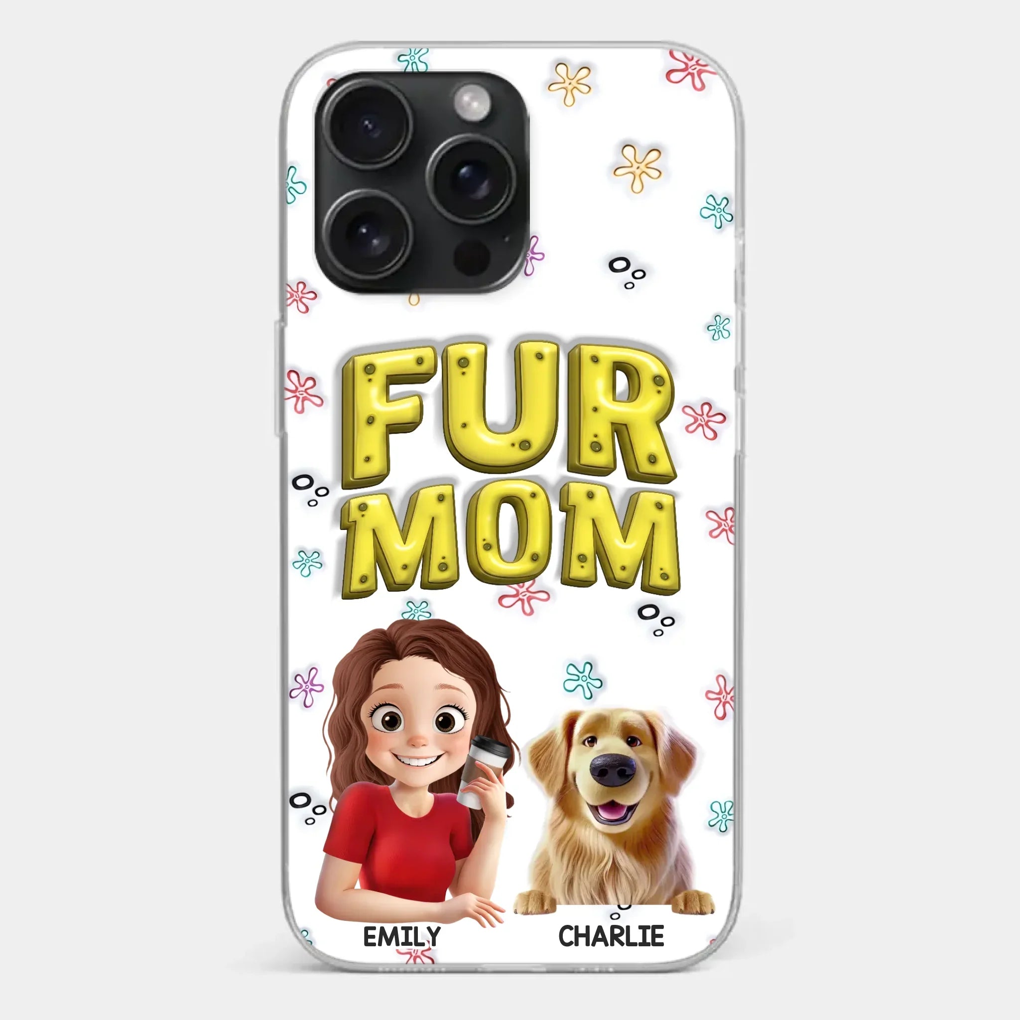 Custom 3D Inflated Effect Printed Clear Phone Case - Personalized Birthday Gifts For Dog Cat Lovers, Dog Dad And Mom, Cat Owners - Small Paws Big Happiness