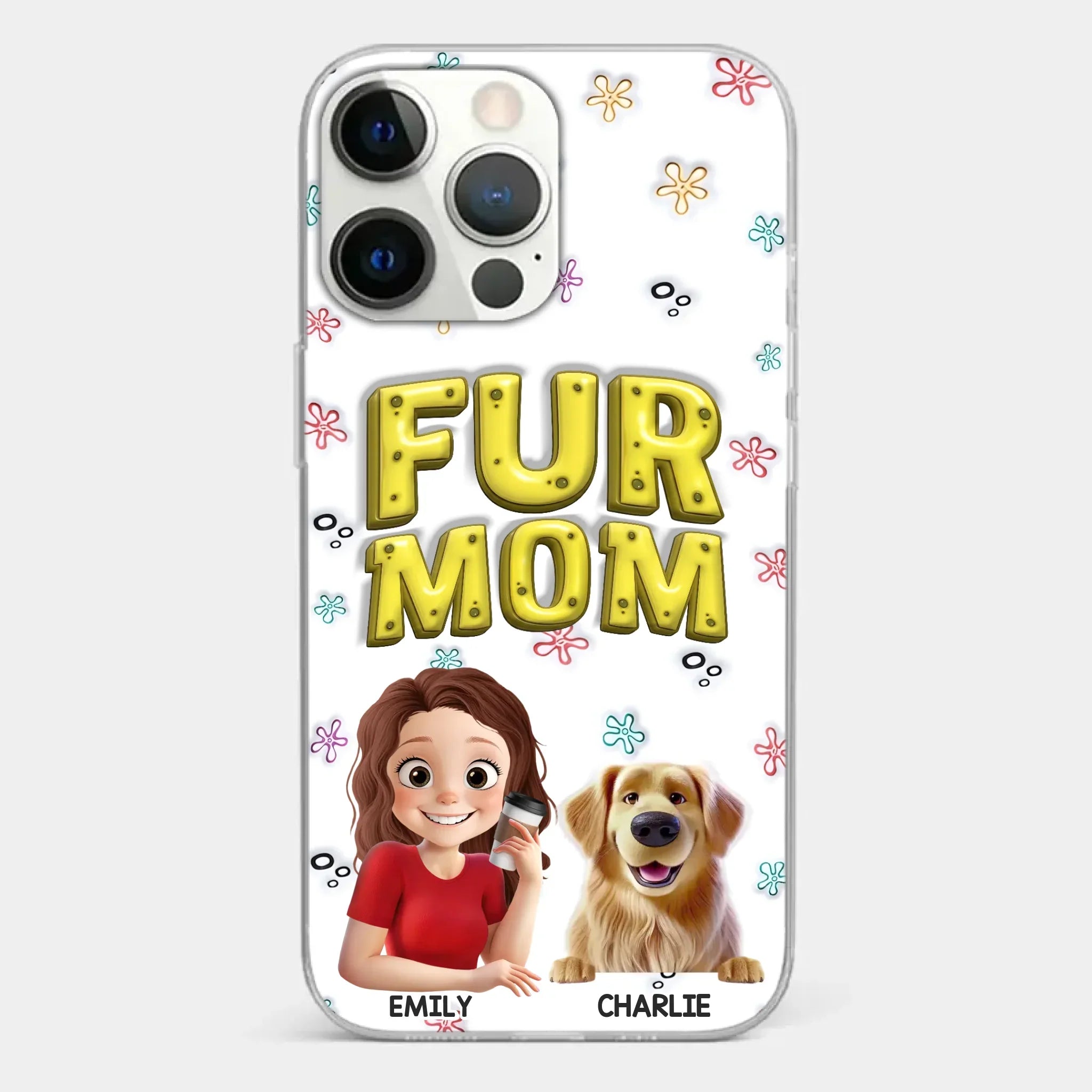 Custom 3D Inflated Effect Printed Clear Phone Case - Personalized Birthday Gifts For Dog Cat Lovers, Dog Dad And Mom, Cat Owners - Small Paws Big Happiness