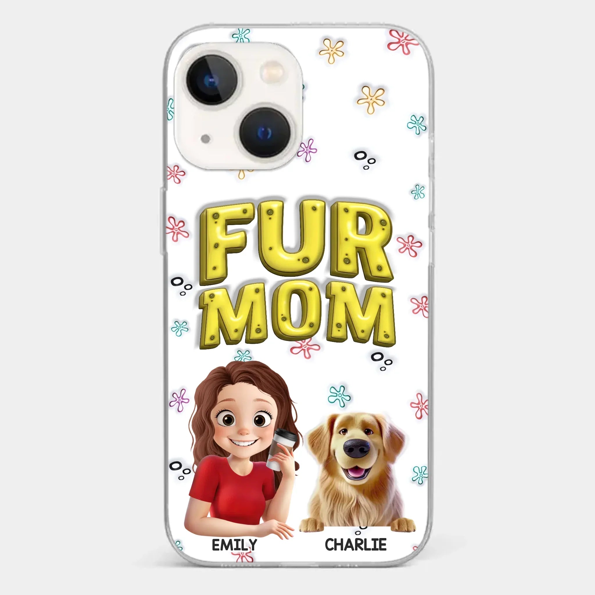 Custom 3D Inflated Effect Printed Clear Phone Case - Personalized Birthday Gifts For Dog Cat Lovers, Dog Dad And Mom, Cat Owners - Small Paws Big Happiness