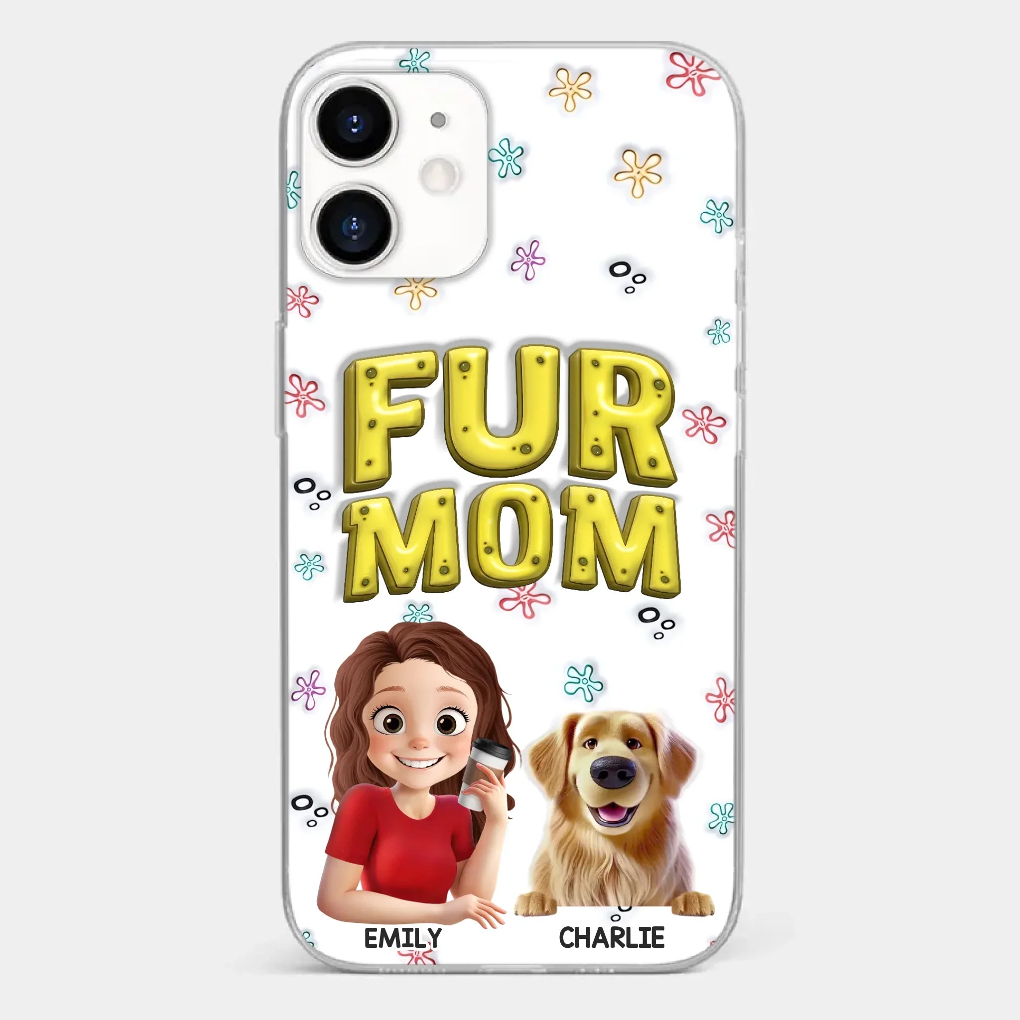 Custom 3D Inflated Effect Printed Clear Phone Case - Personalized Birthday Gifts For Dog Cat Lovers, Dog Dad And Mom, Cat Owners - Small Paws Big Happiness