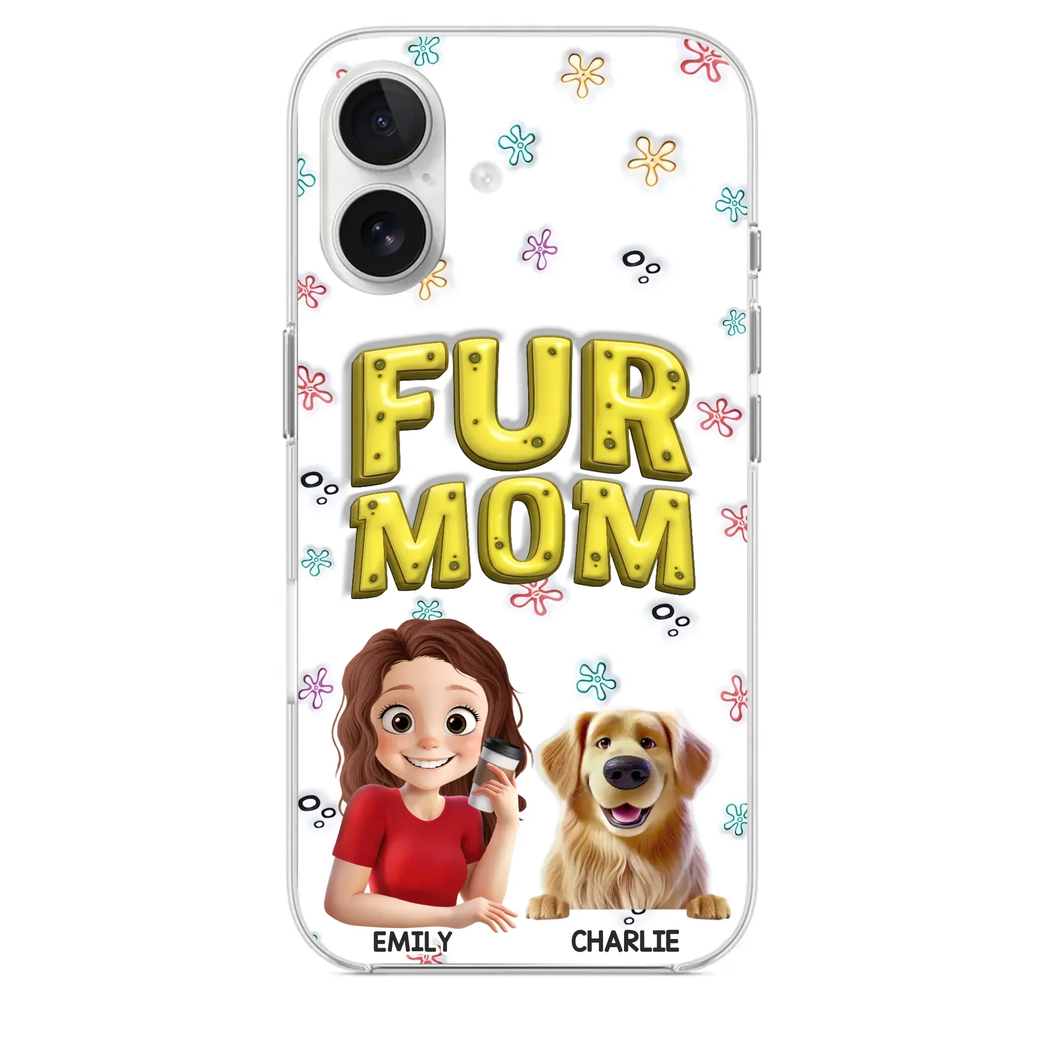 Custom 3D Inflated Effect Printed Clear Phone Case - Personalized Birthday Gifts For Dog Cat Lovers, Dog Dad And Mom, Cat Owners - Small Paws Big Happiness