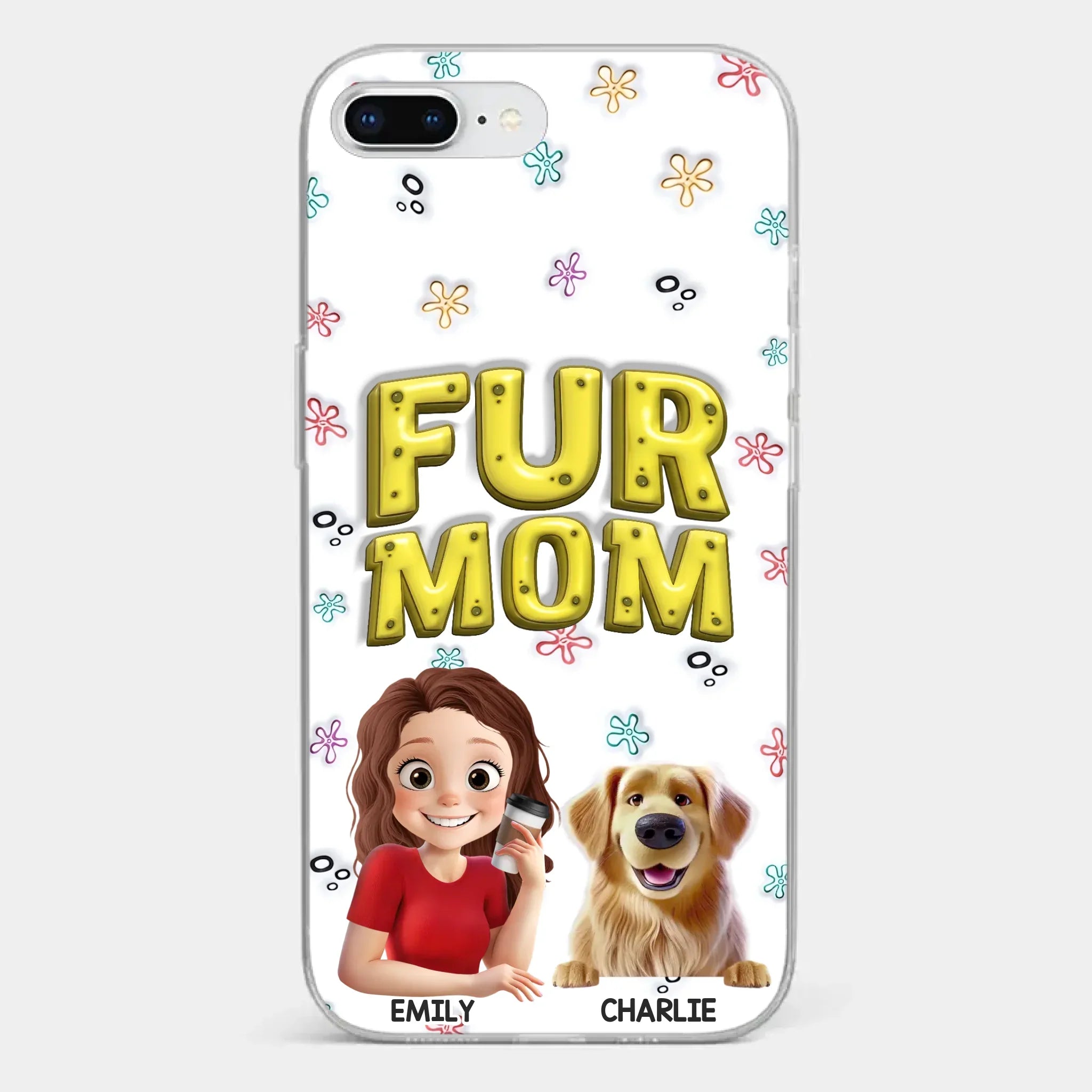 Custom 3D Inflated Effect Printed Clear Phone Case - Personalized Birthday Gifts For Dog Cat Lovers, Dog Dad And Mom, Cat Owners - Small Paws Big Happiness