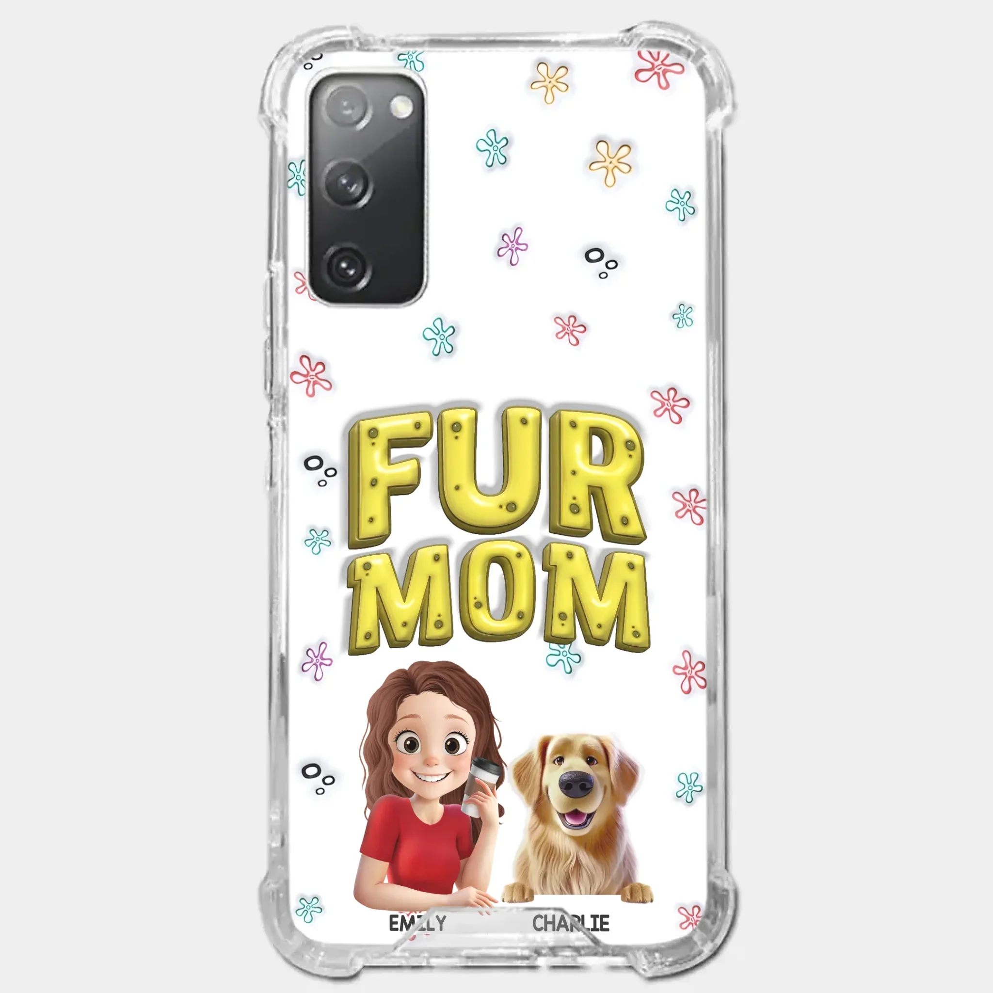 Custom 3D Inflated Effect Printed Clear Phone Case - Personalized Birthday Gifts For Dog Cat Lovers, Dog Dad And Mom, Cat Owners - Small Paws Big Happiness