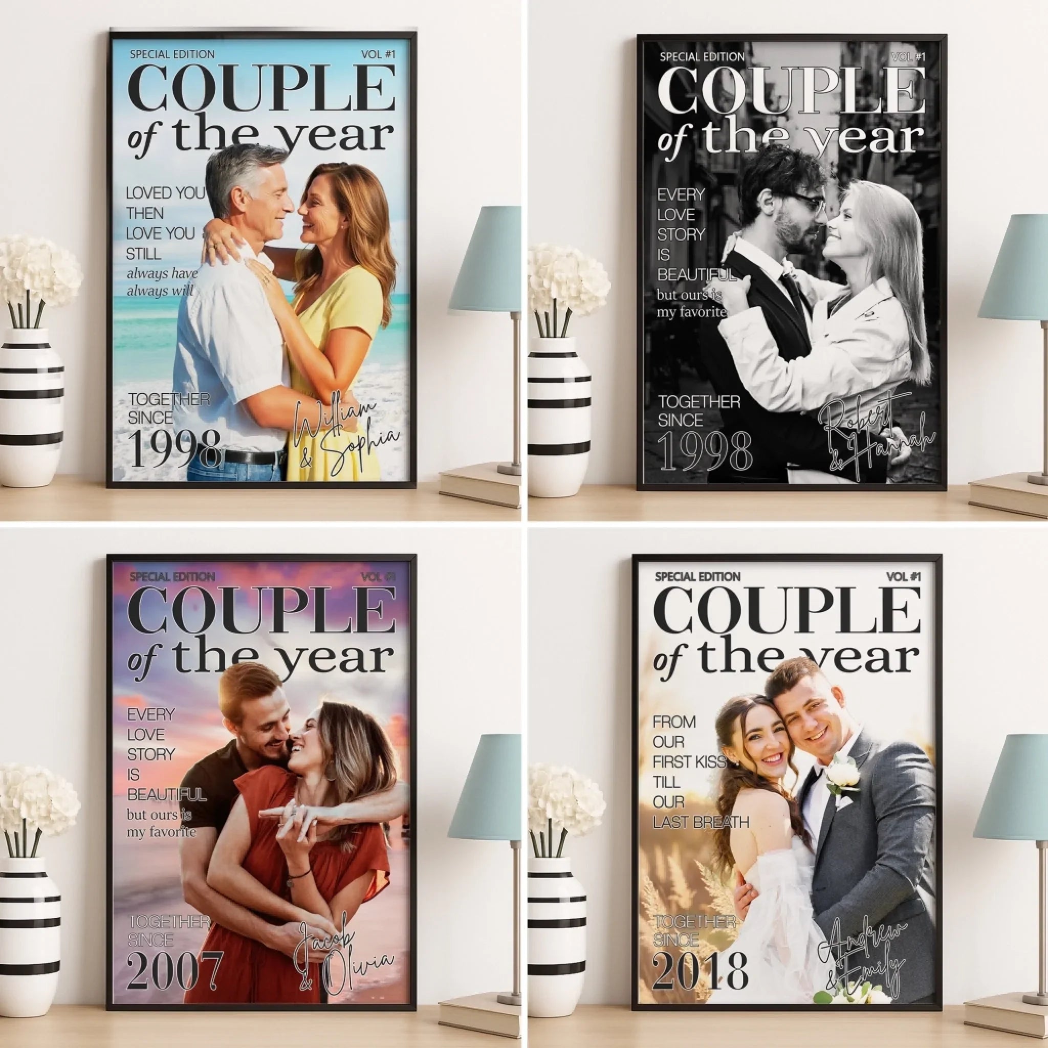 Custom Photo Vertical Poster - Personalized Anniversary Wedding Gifts For Husband And Wife, Him And Her - Choosing You Feels So Right